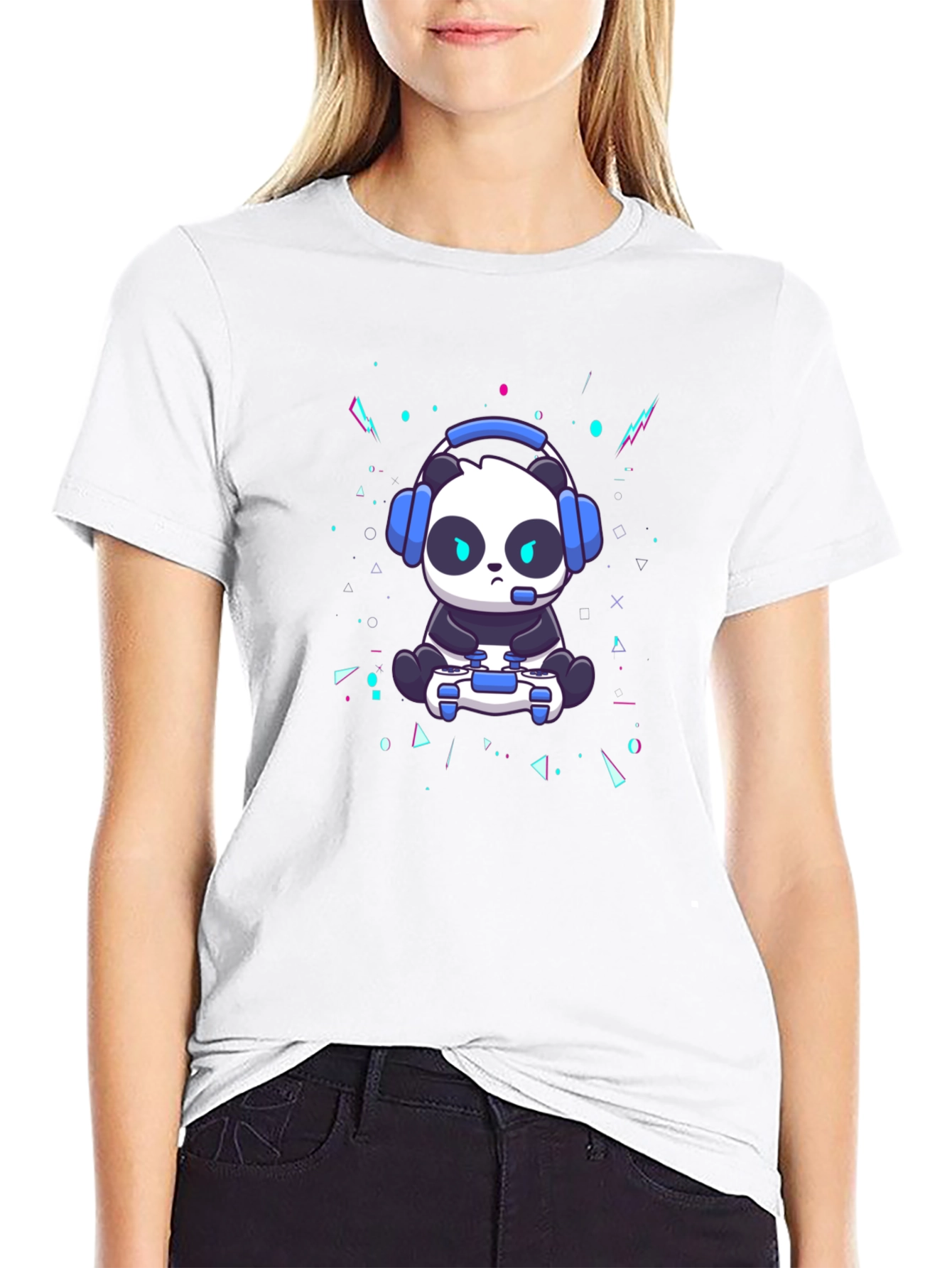 Gamer Panda Black T-Shirt