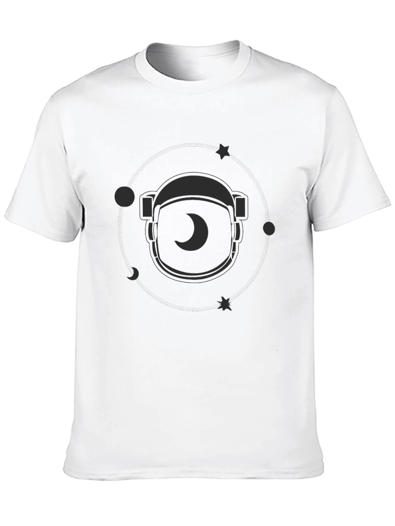 Astronaut Helmet Graphic Print Tee - Mens Black T-Shirt
