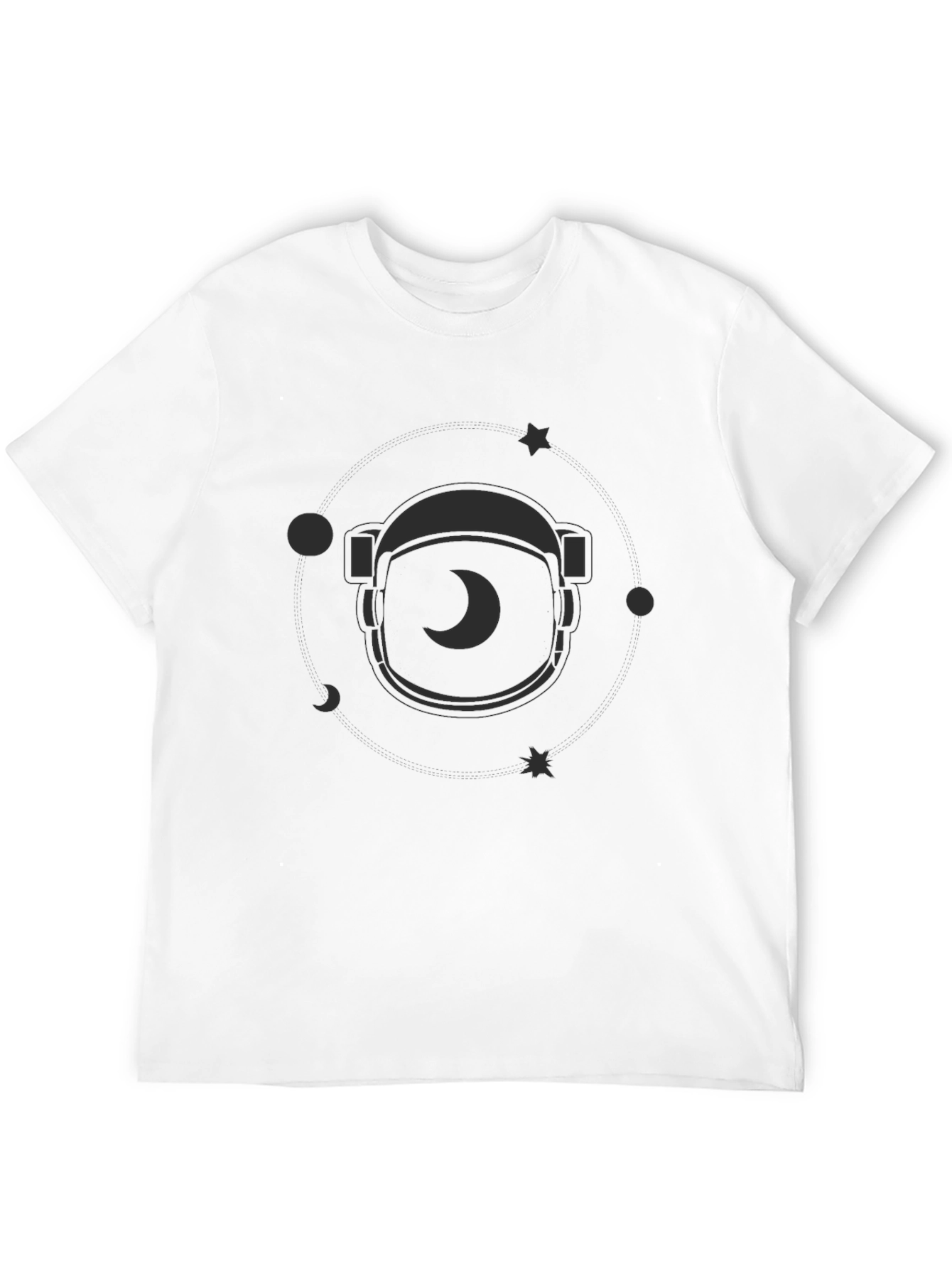 Astronaut Helmet Graphic Print Tee - Mens Black T-Shirt