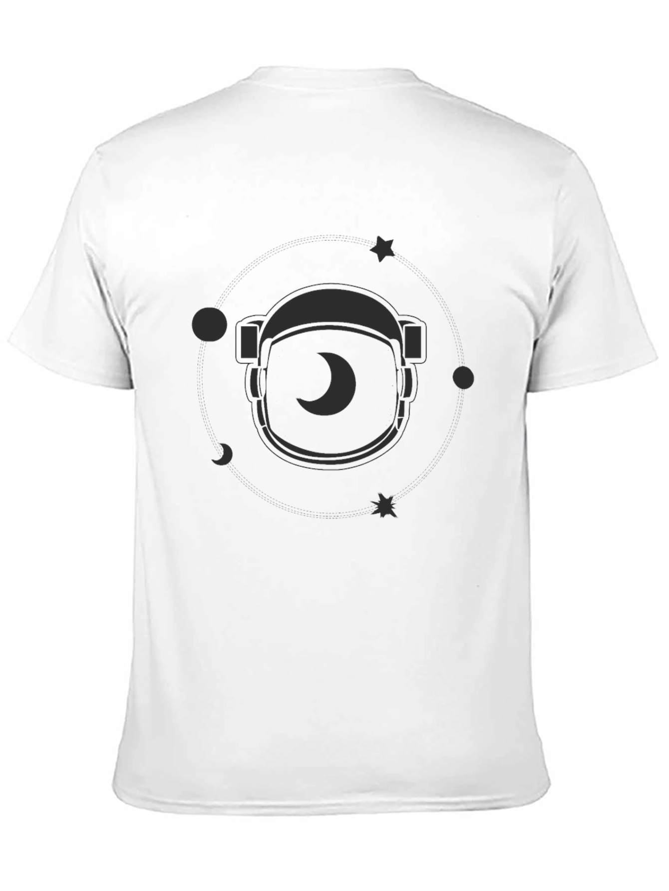 Astronaut Helmet Graphic Print Tee - Mens Black T-Shirt