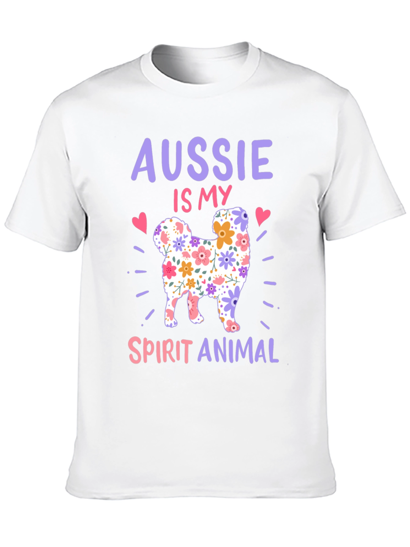 Aussie Spirit Animal Floral Dog T-Shirt