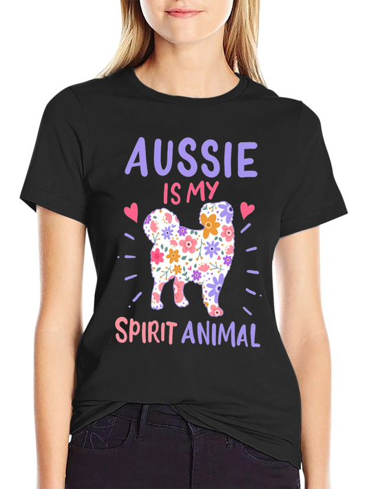 Aussie Spirit Animal Floral Dog T-Shirt