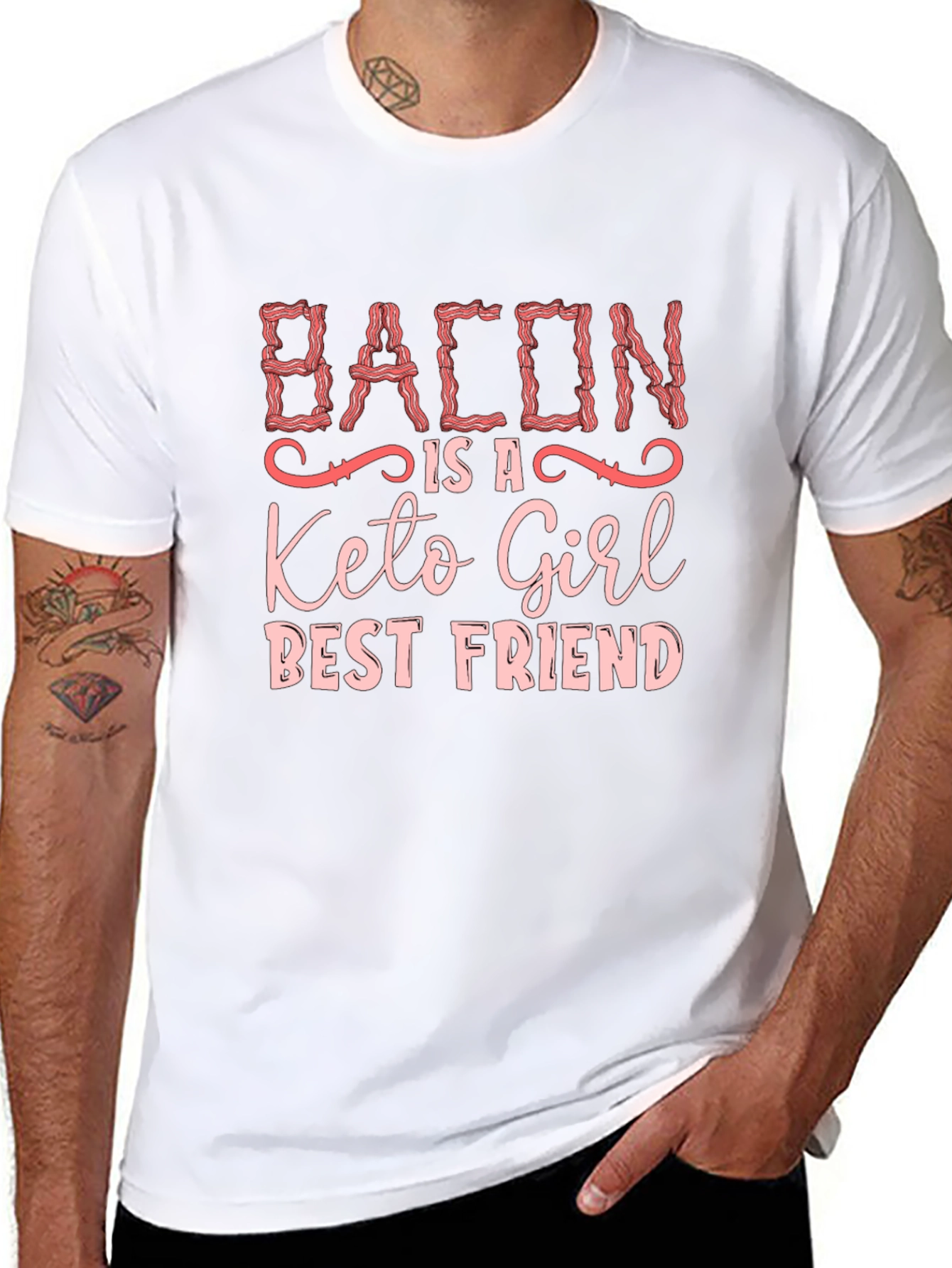 Bacon Keto Girl Best Friend Graphic T-Shirt