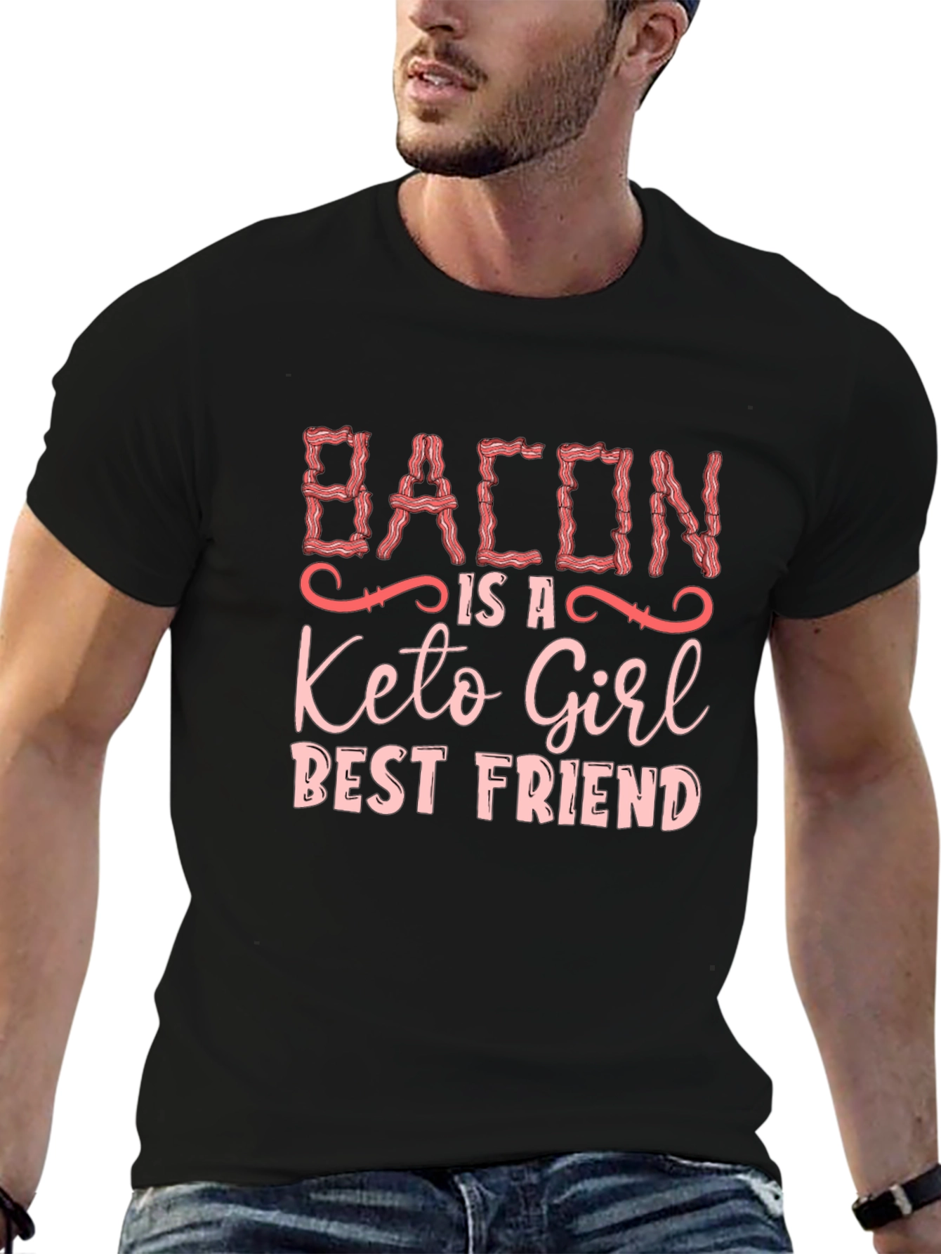 Bacon Keto Girl Best Friend Graphic T-Shirt