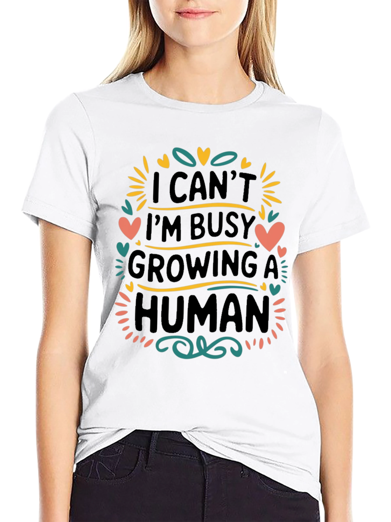 Growing A Human Graphic T-Shirt - New Mom Gift