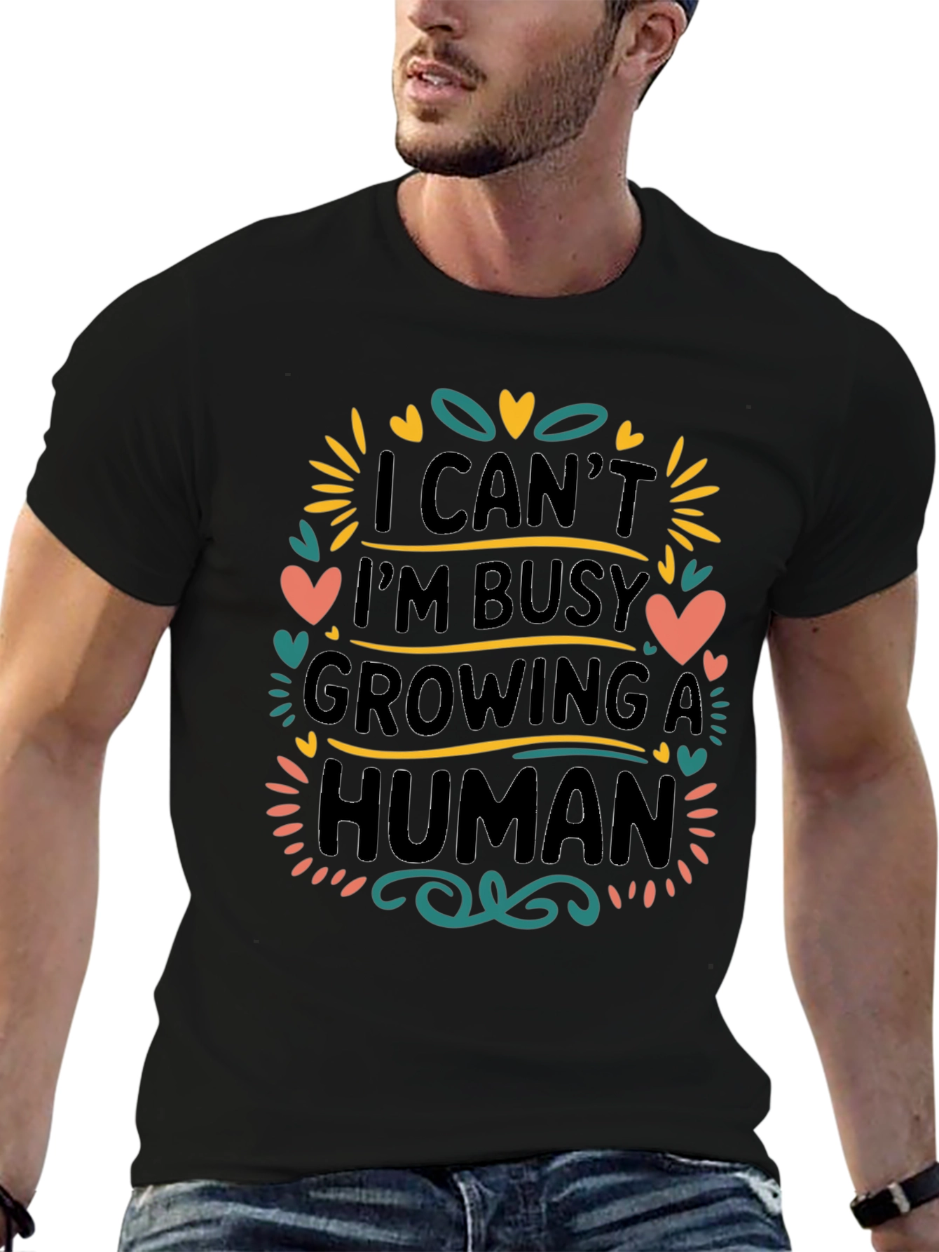 Growing A Human Graphic T-Shirt - New Mom Gift