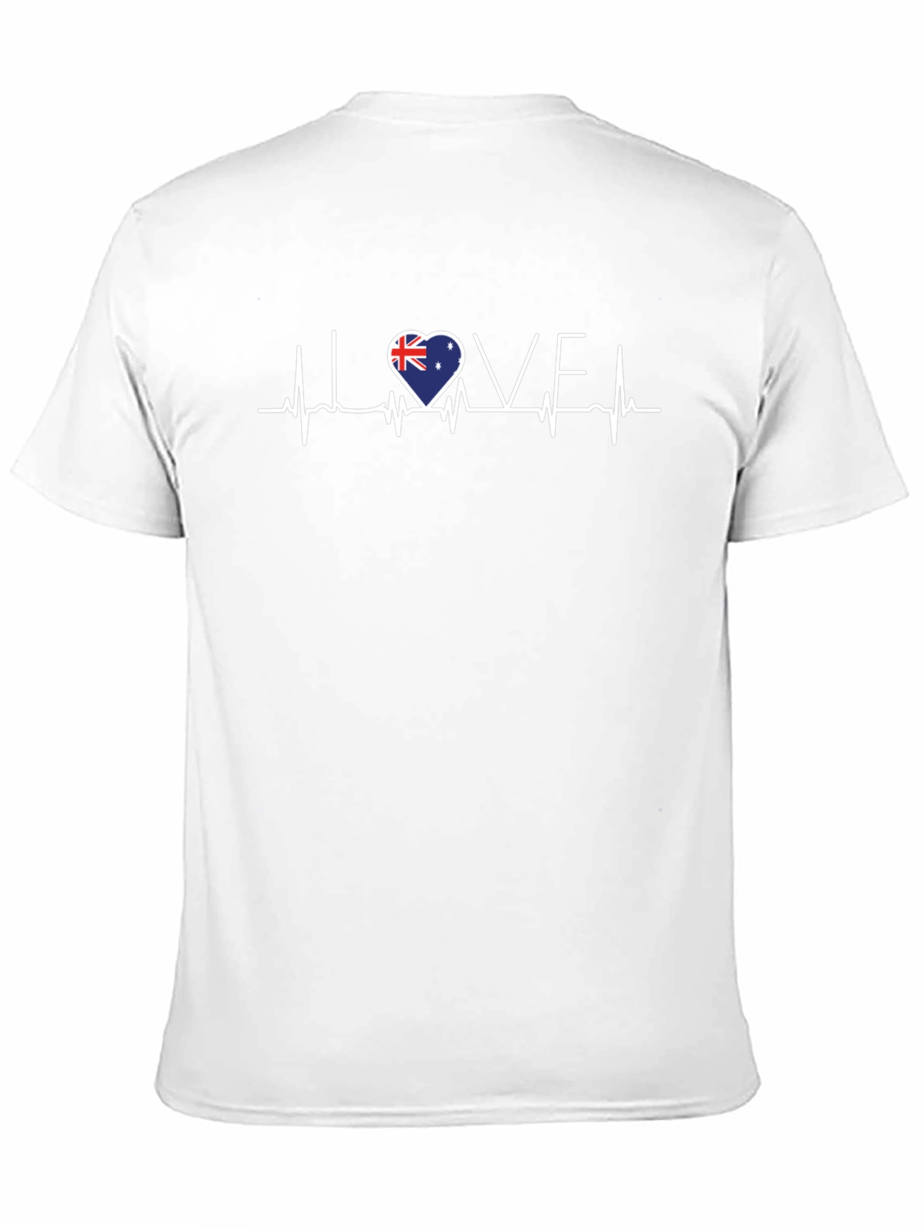 I Love Australia Heartbeat T-Shirt - Mens Black Tee