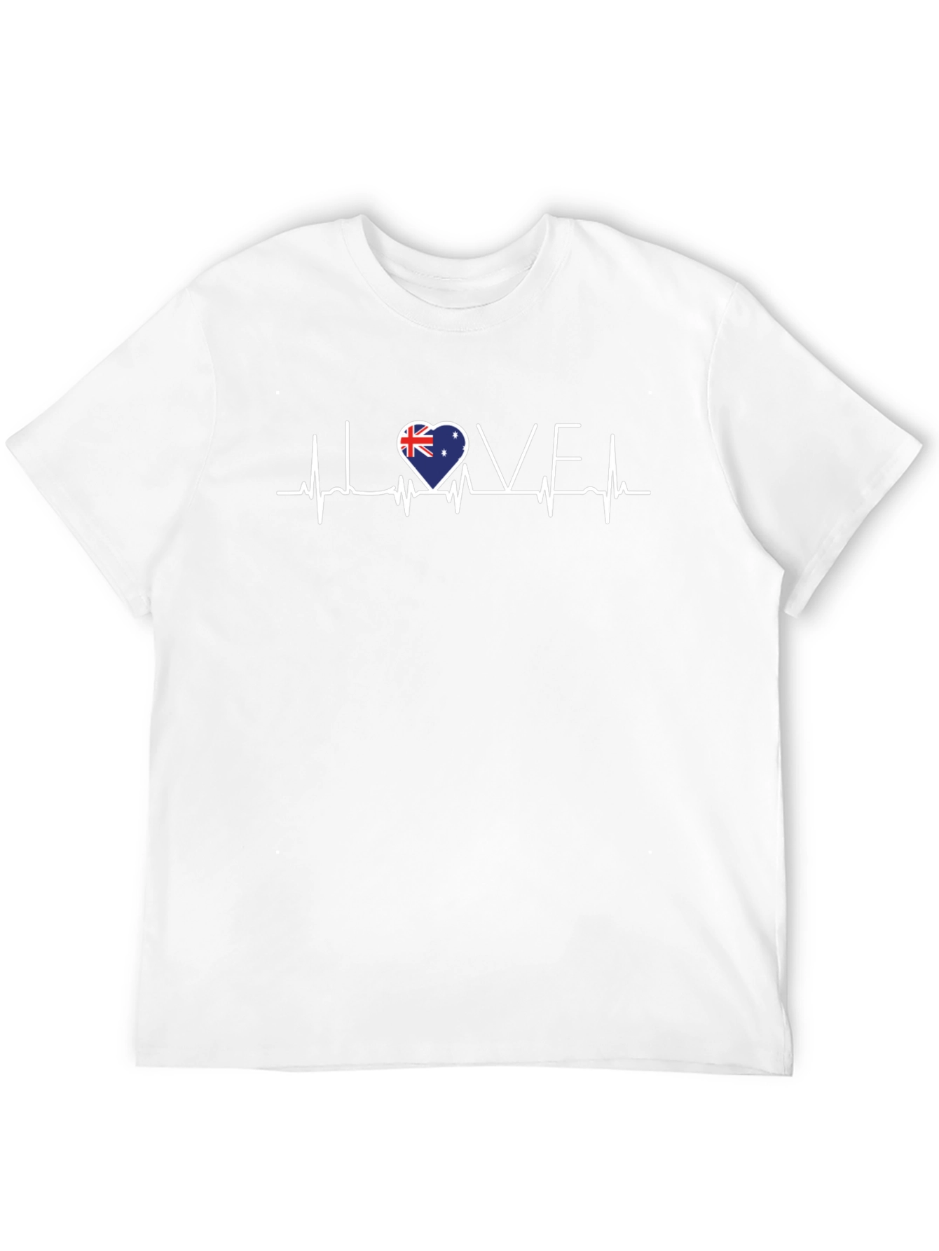 I Love Australia Heartbeat T-Shirt - Mens Black Tee