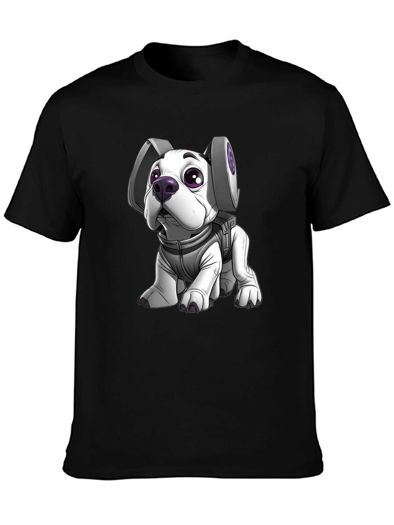 Astronaut Dog Graphic Tee - Black T-Shirt