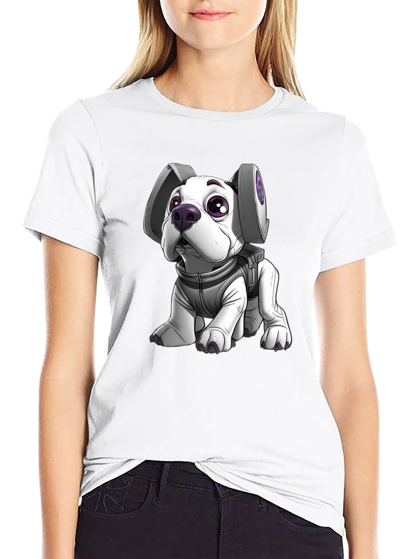 Astronaut Dog Graphic Tee - Black T-Shirt