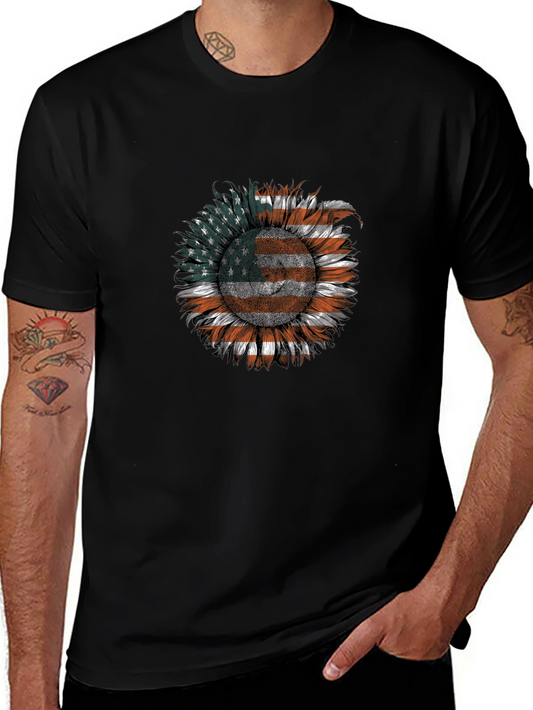 American Flag Sunflower Graphic Tee