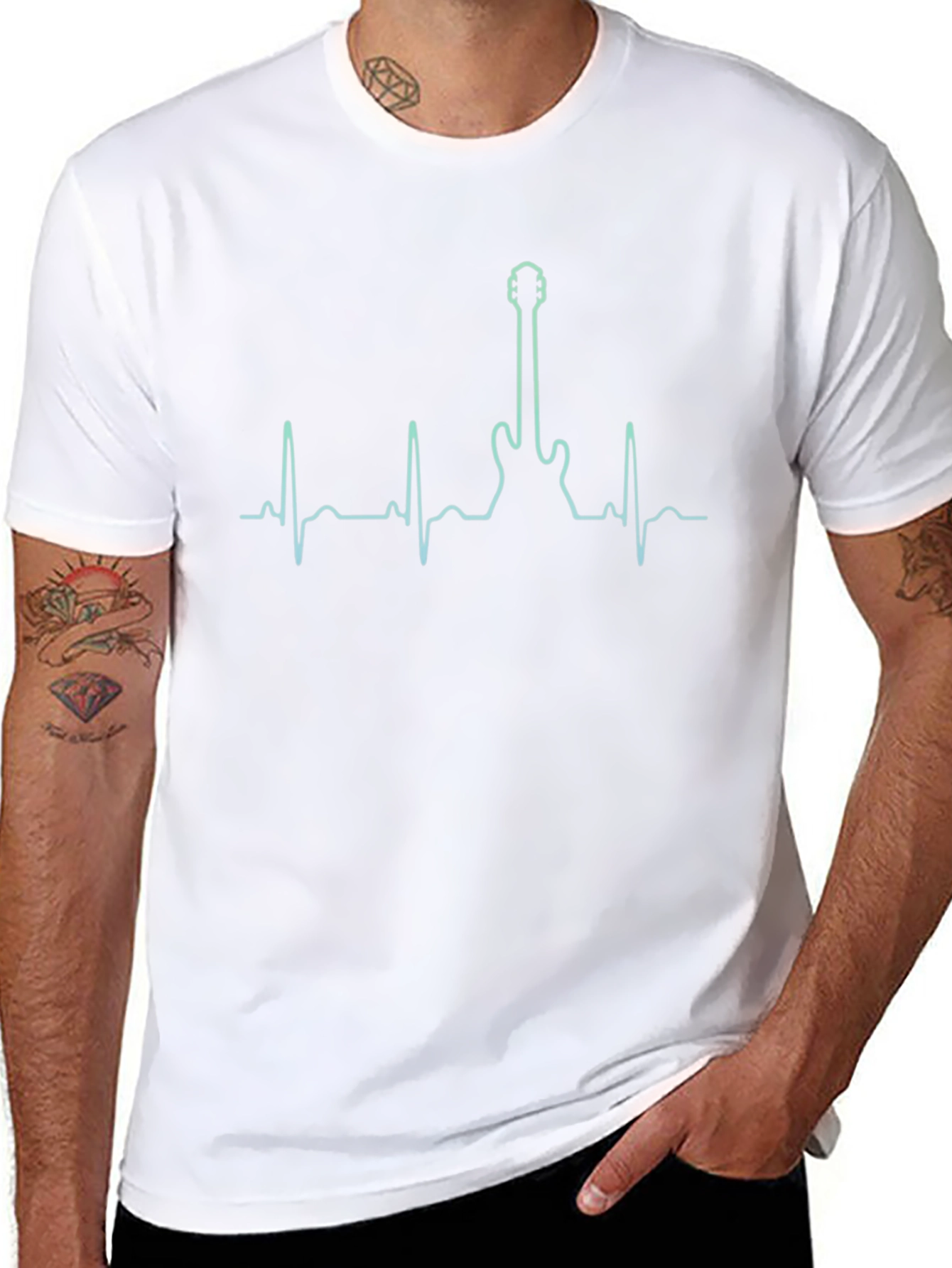 Guitar Heartbeat Graphic T-Shirt