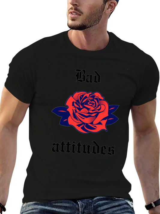 Bad Attitudes Rose Graphic Tee - Classic Style