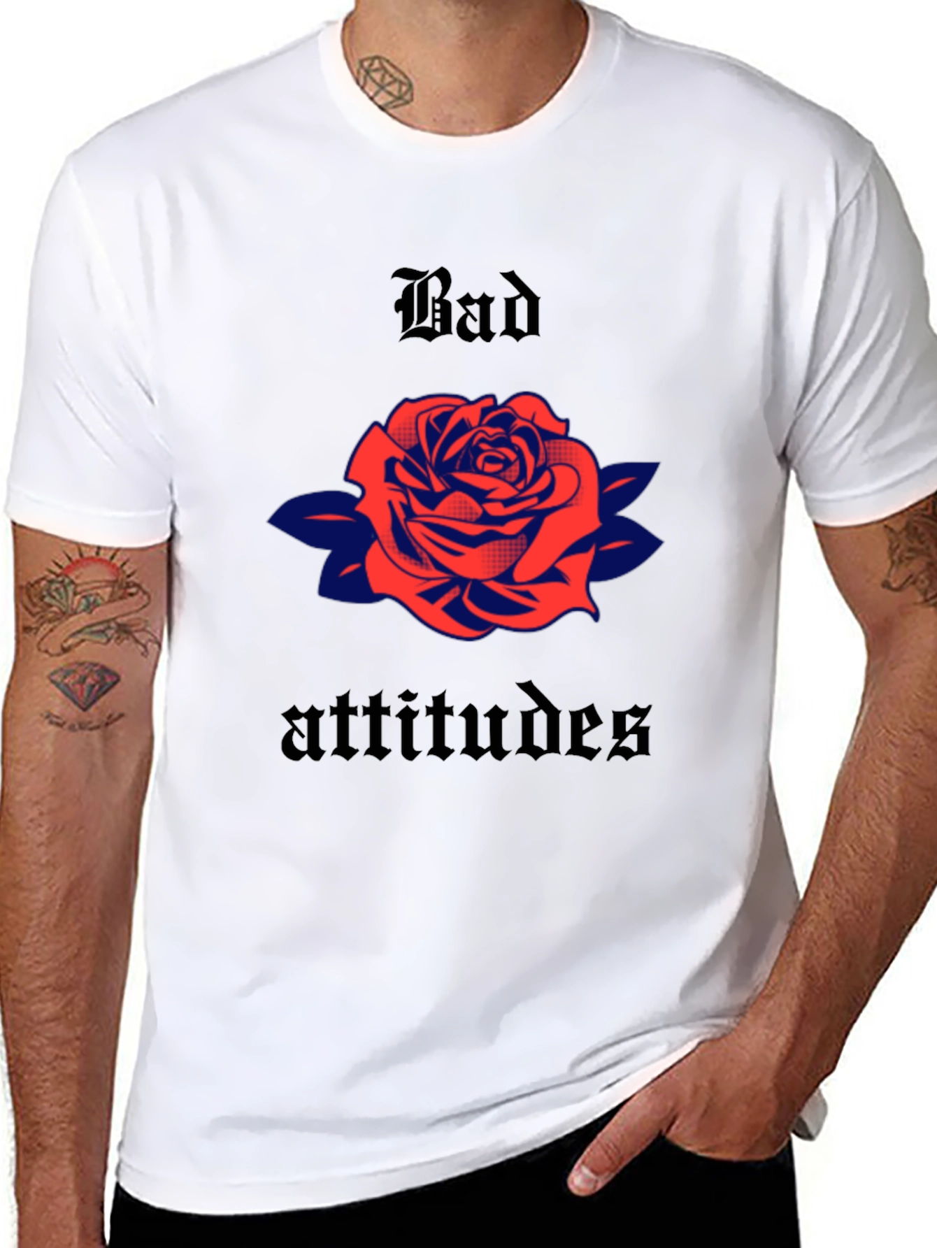 Bad Attitudes Rose Graphic Tee - Classic Style
