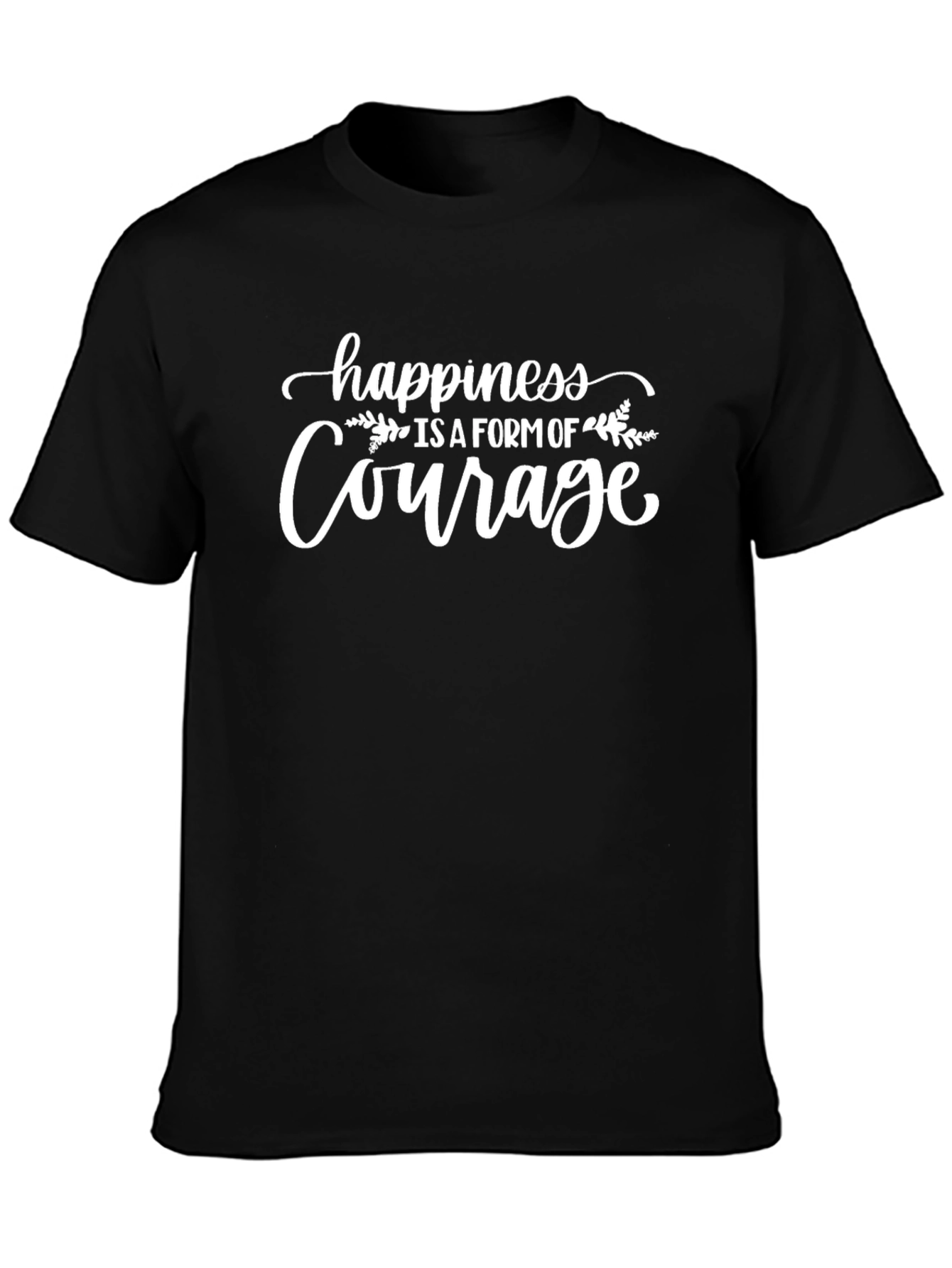 Happiness is Courage Black Graphic Tee