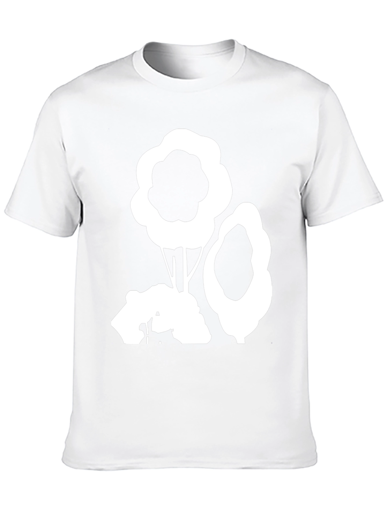 Abstract Tree Graphic Tee - Black Cotton Casual Shirt