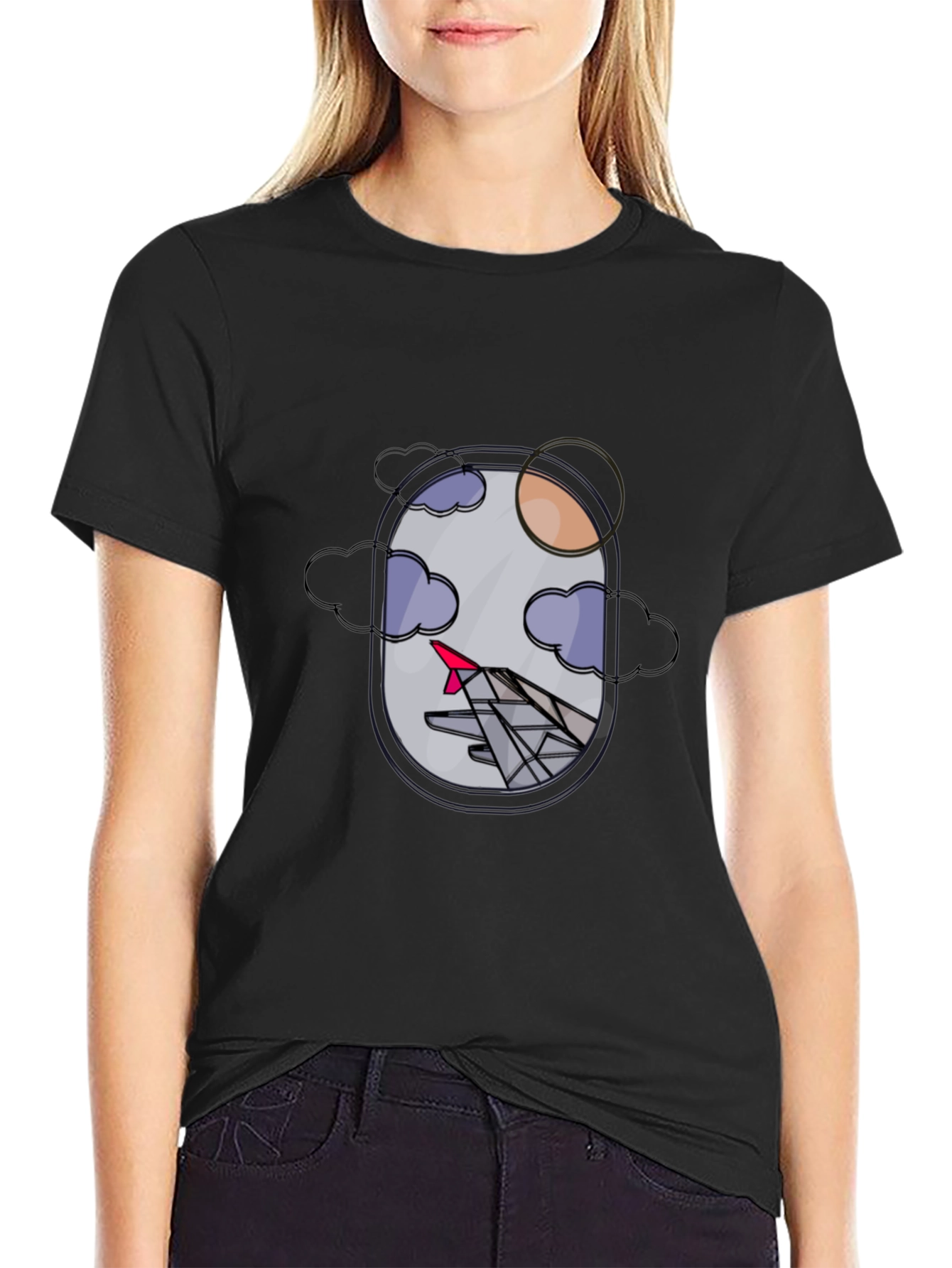Airplane Window View Graphic T-Shirt