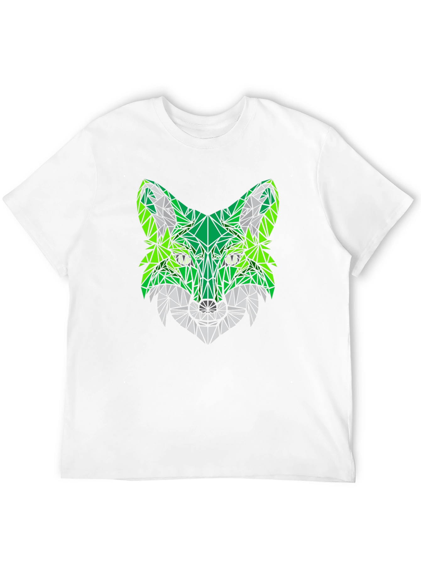 Geometric Fox Head Black T-Shirt