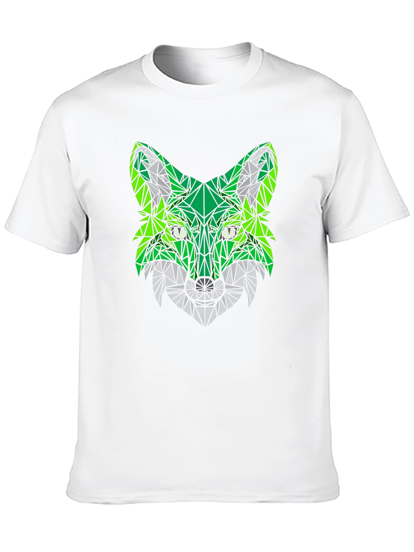 Geometric Fox Head Black T-Shirt
