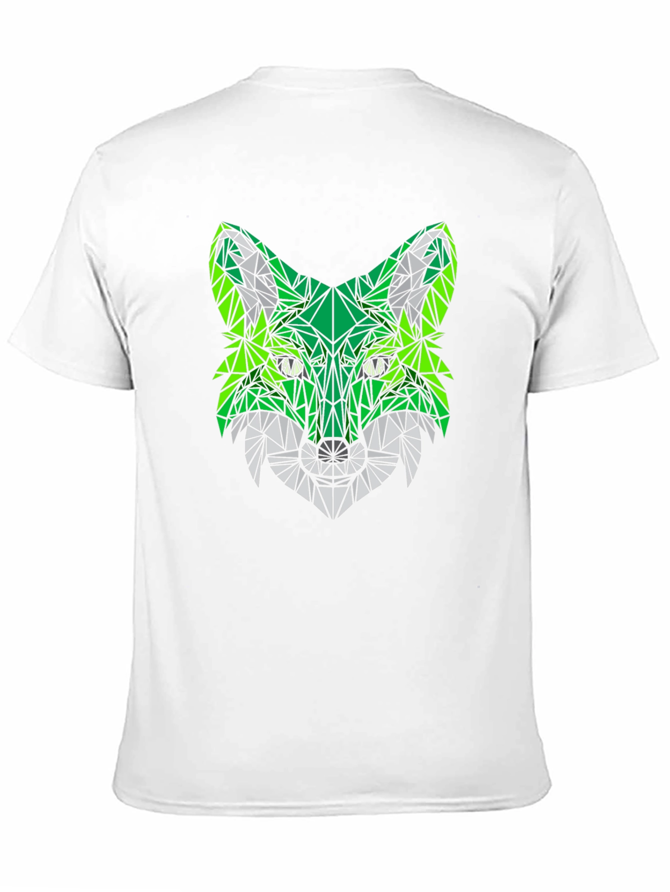 Geometric Fox Head Black T-Shirt