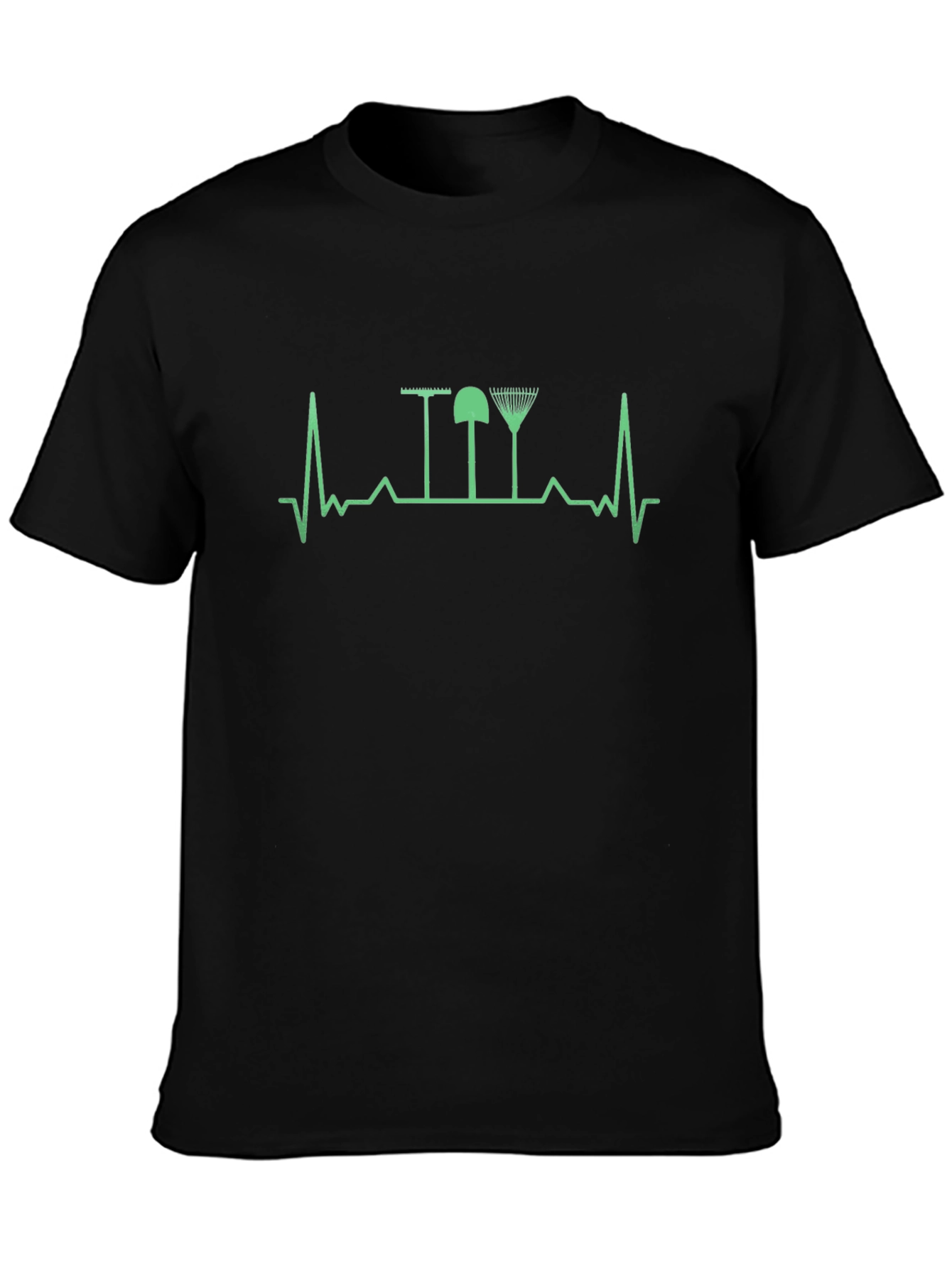 Gardening Heartbeat T-Shirt - Black Graphic Tee