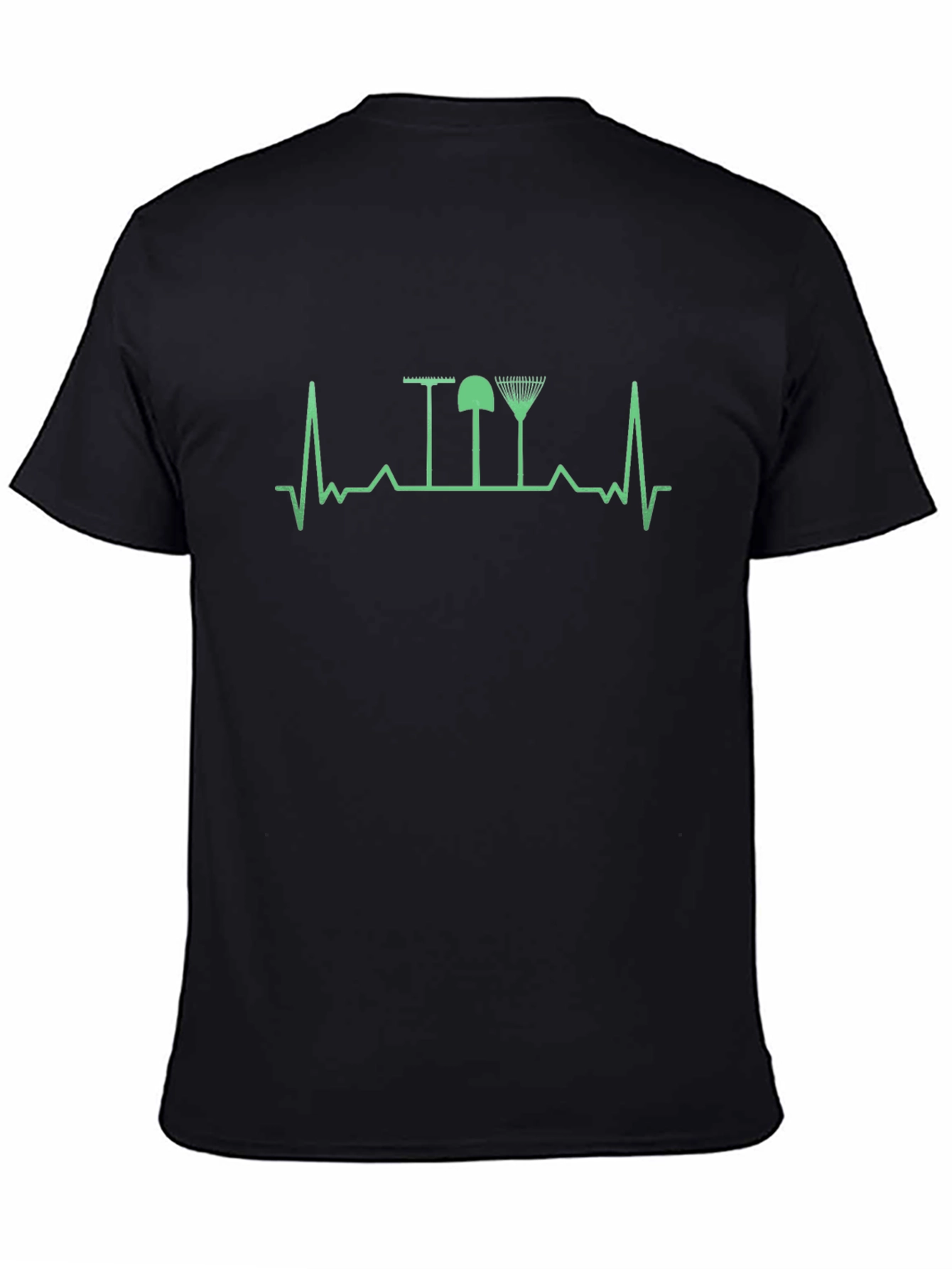 Gardening Heartbeat T-Shirt - Black Graphic Tee