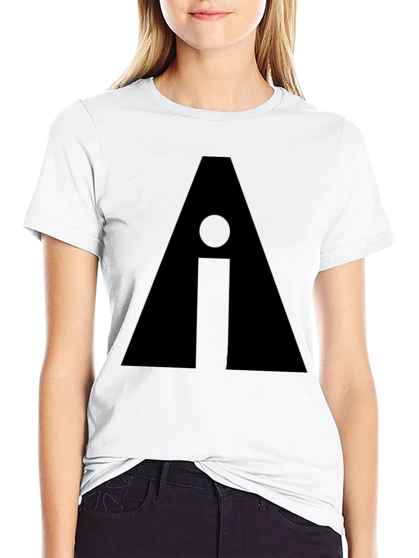 Geometric Graphic Print Black Tee