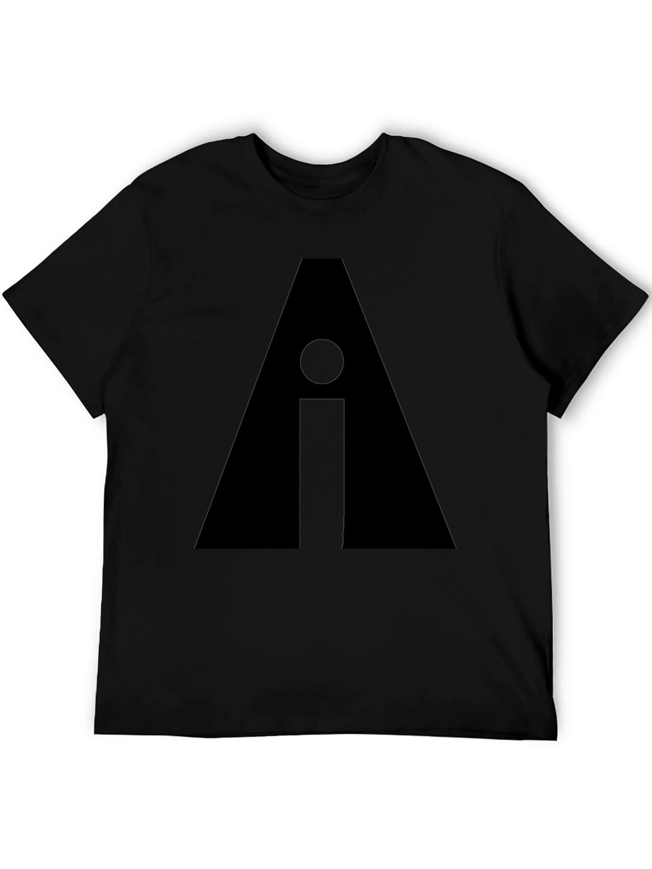 Geometric Graphic Print Black Tee