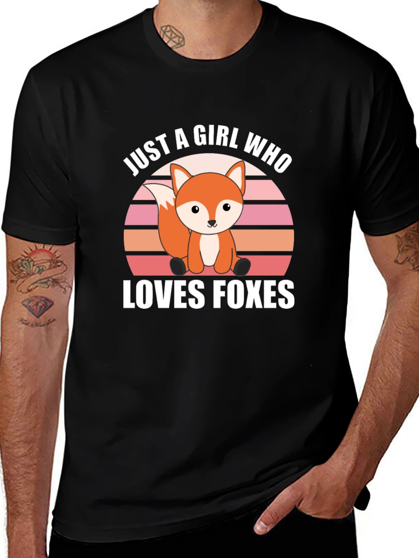 Girl Loves Foxes Graphic Tee Shirt