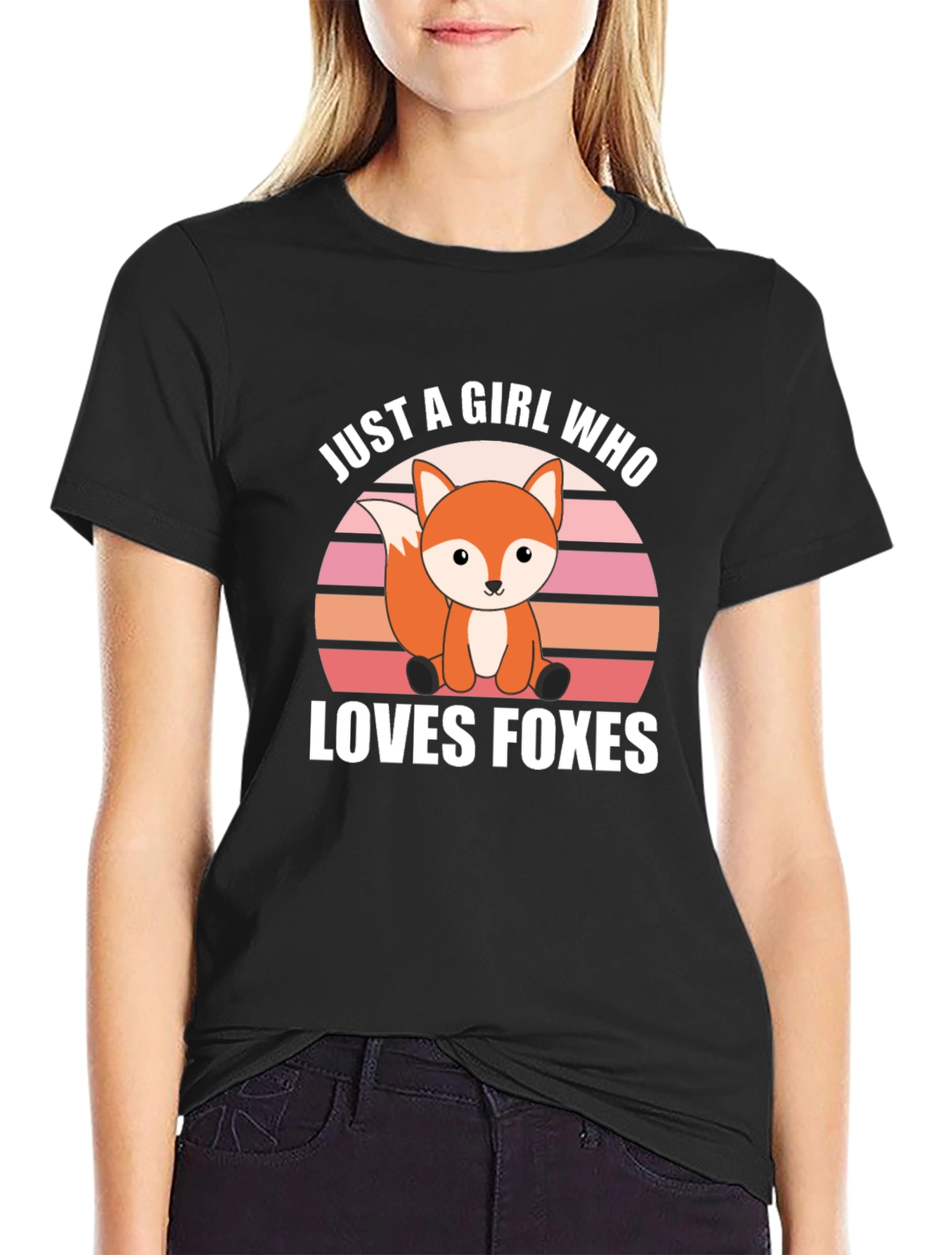 Girl Loves Foxes Graphic Tee Shirt