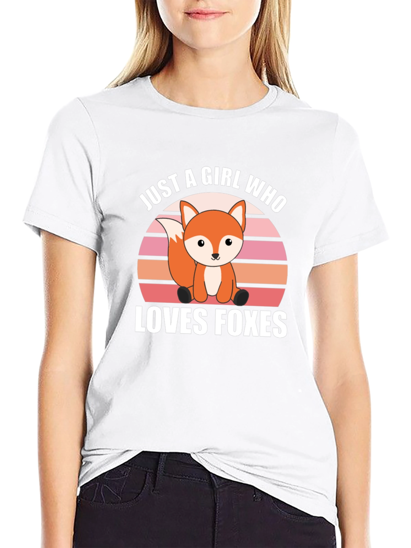 Girl Loves Foxes Graphic Tee Shirt