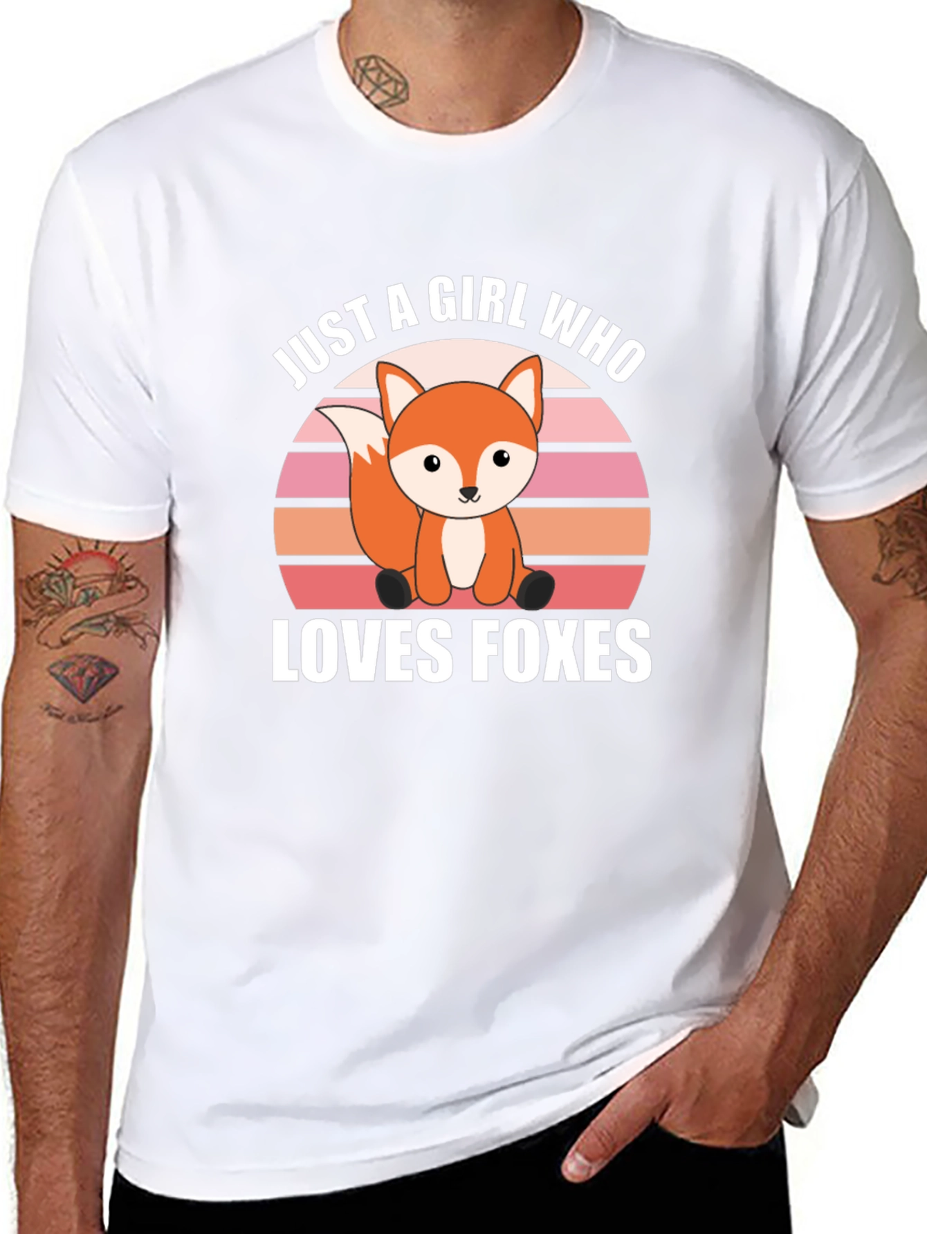 Girl Loves Foxes Graphic Tee Shirt