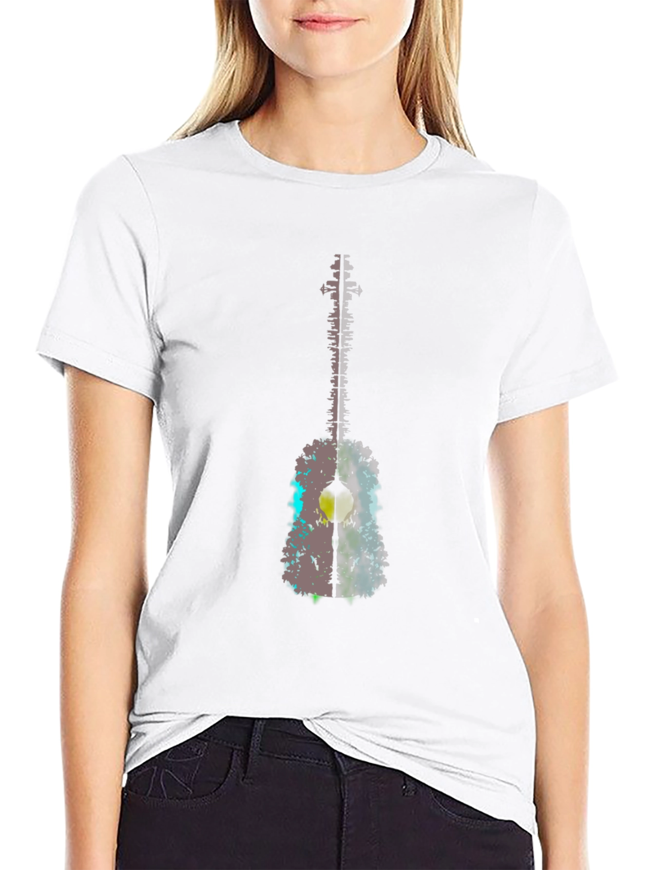 Guitar Art Graphic Tee - Black
