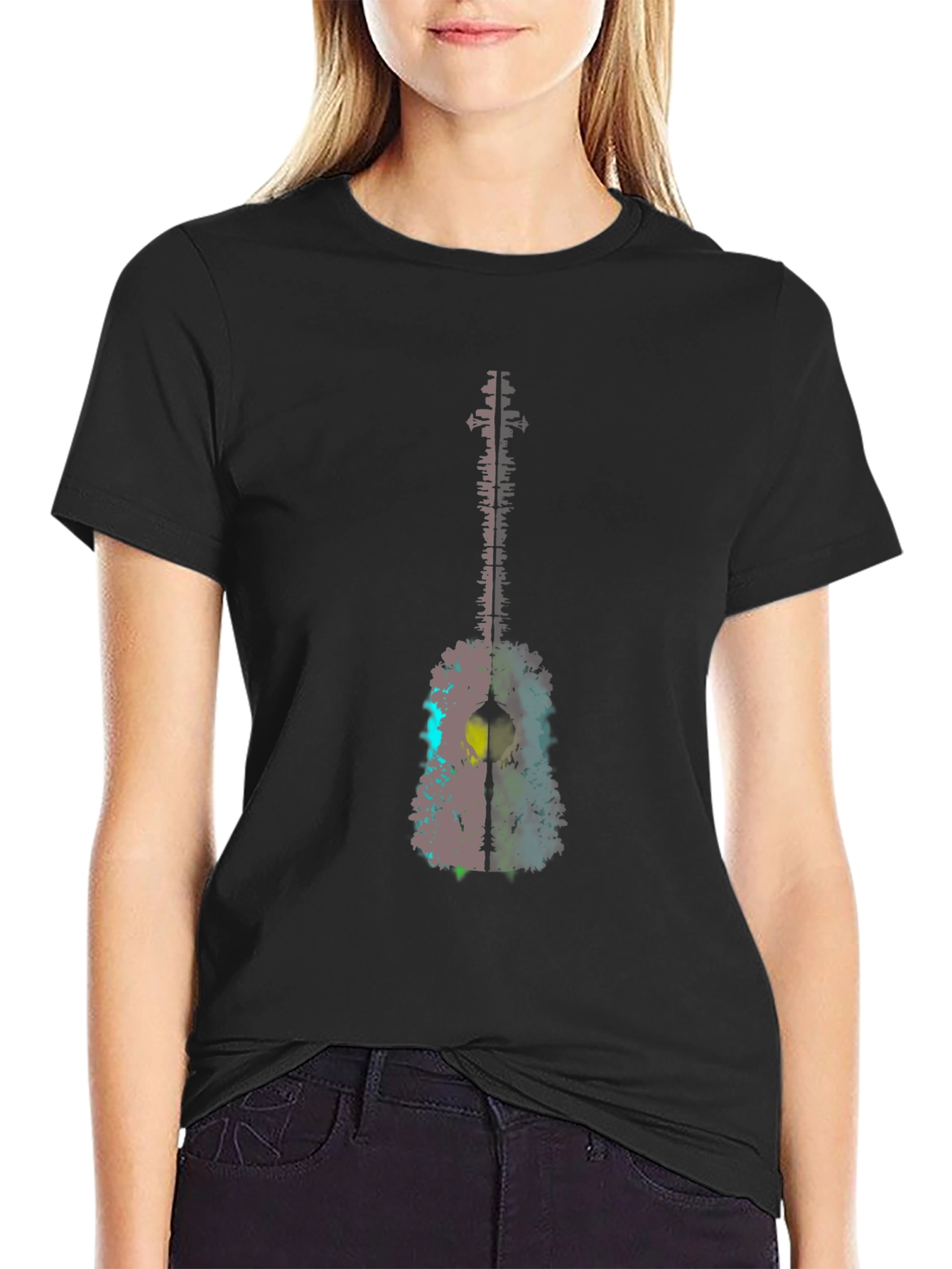 Guitar Art Graphic Tee - Black
