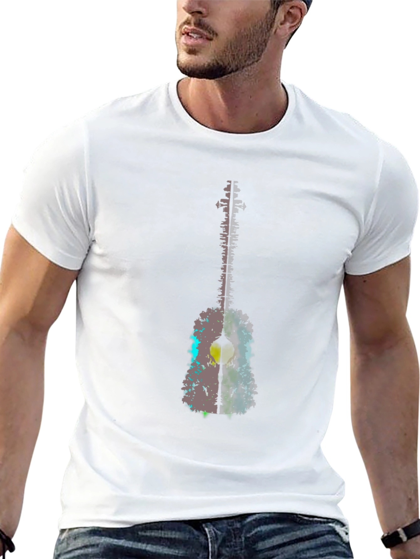 Guitar Art Graphic Tee - Black