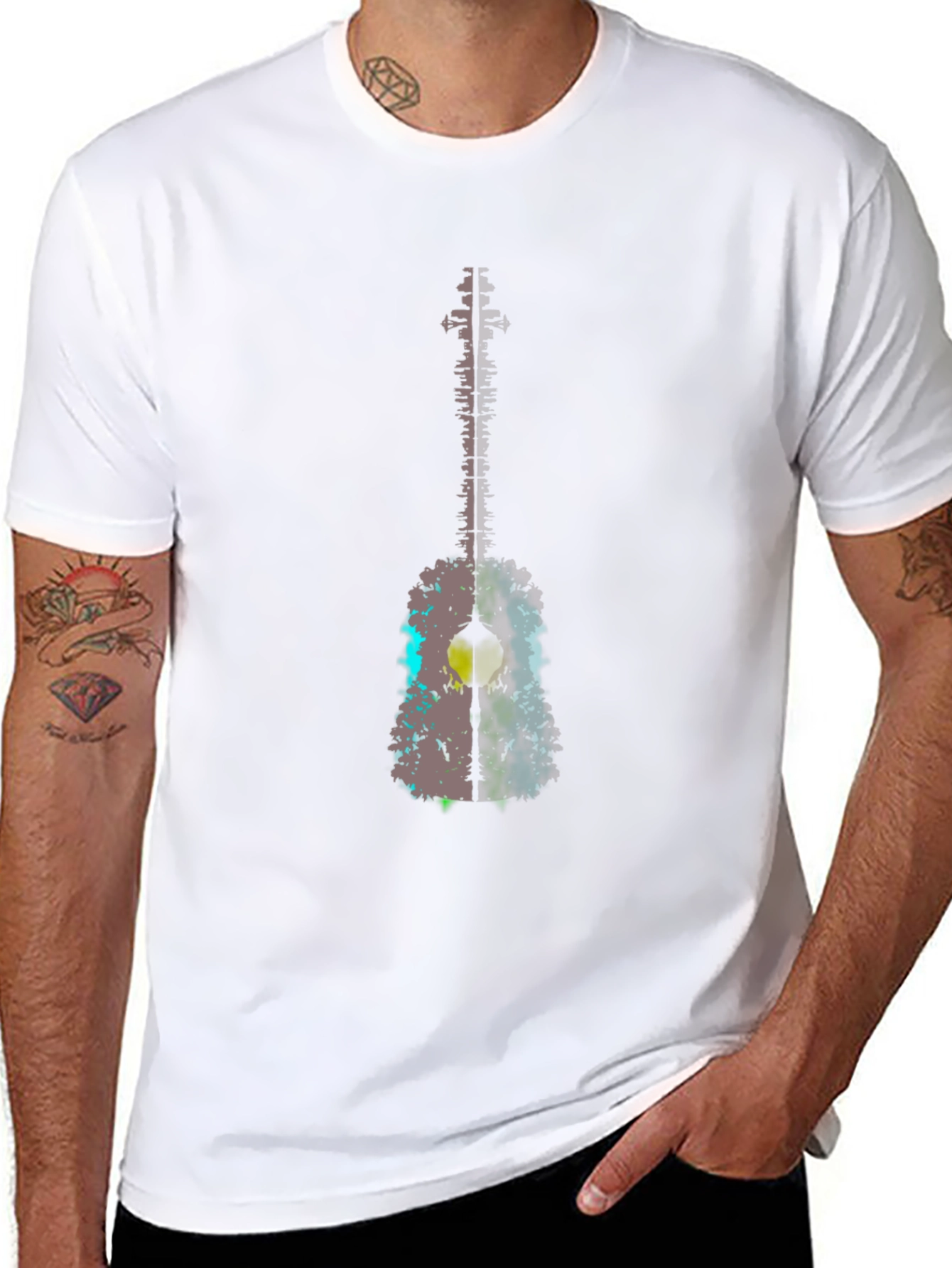 Guitar Art Graphic Tee - Black