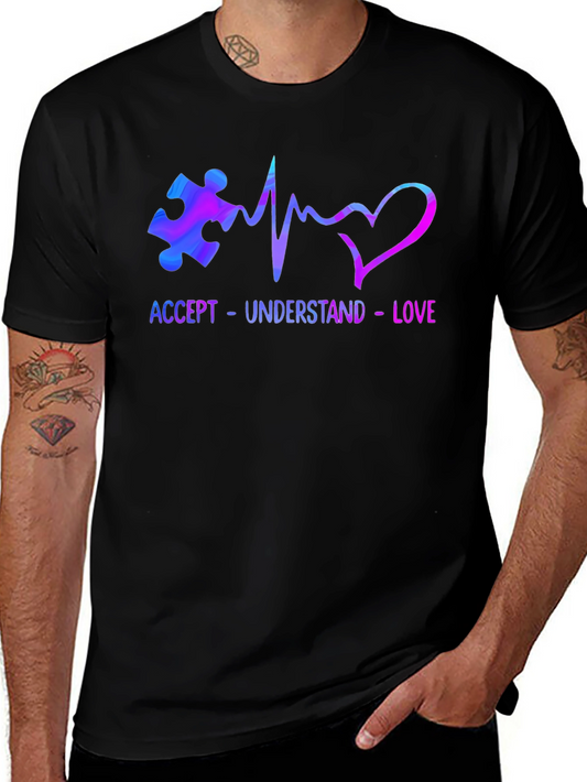 Accept Understand Love Autism Awareness T-Shirt