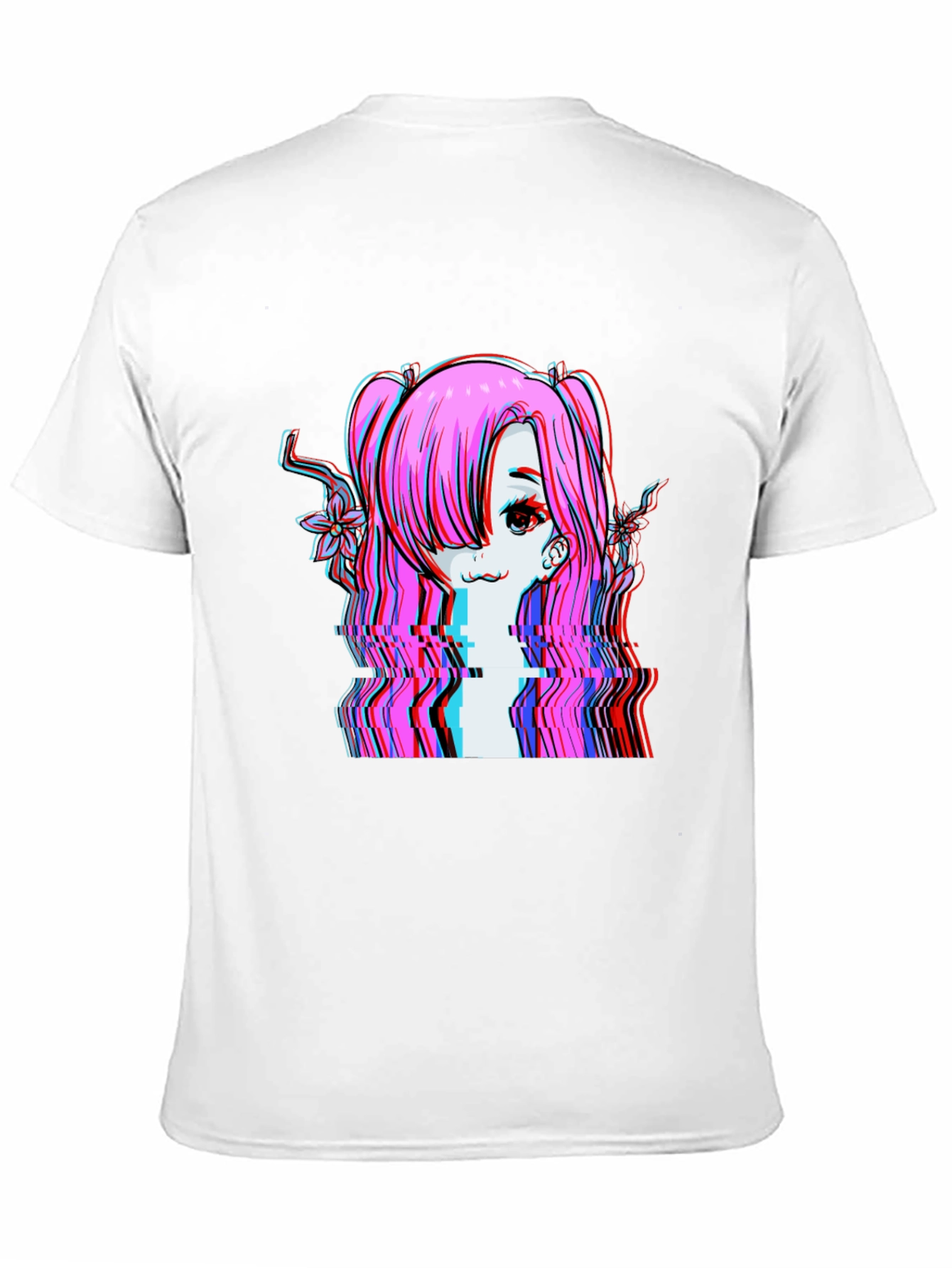 Glitch Anime Girl T-Shirt - Edgy Vaporwave Style