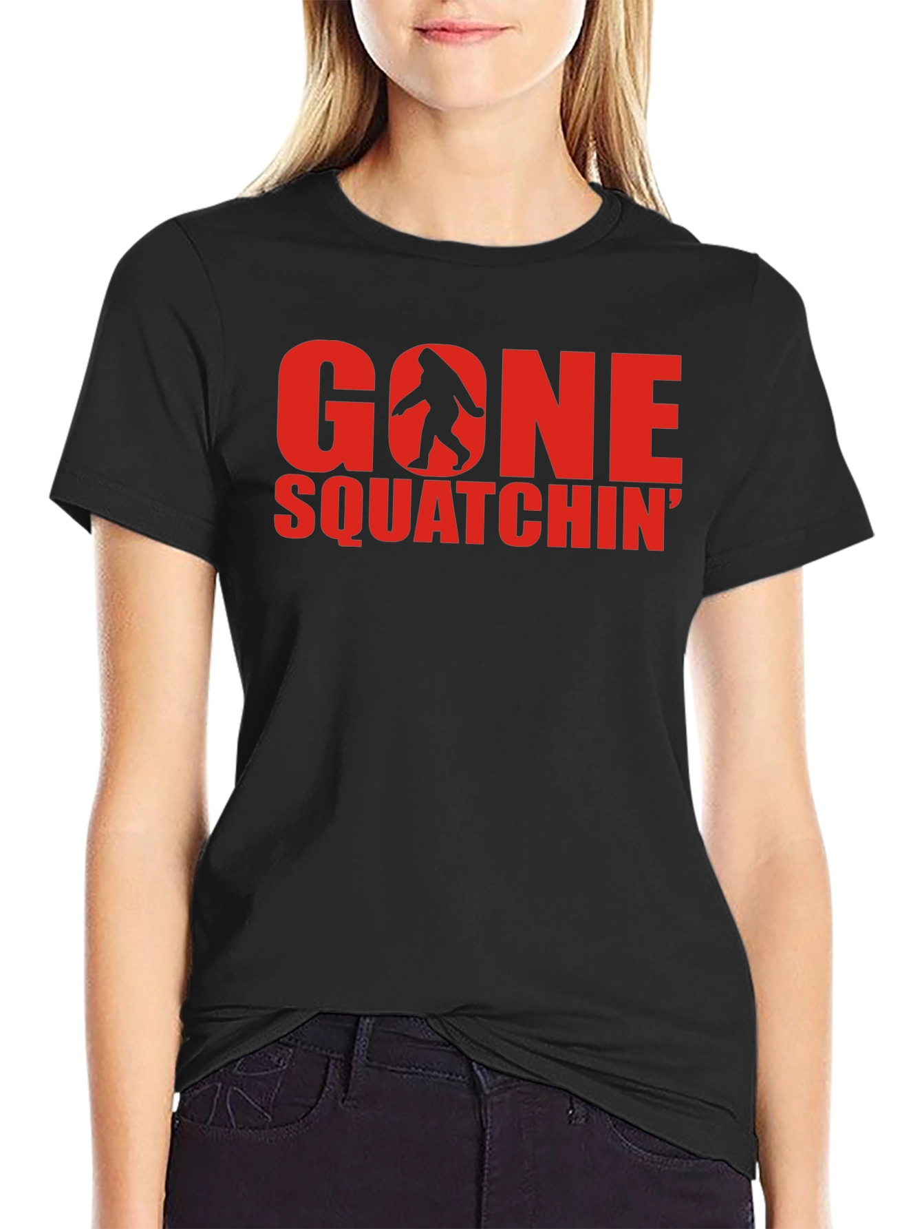 Gone Squatchin Black T-Shirt