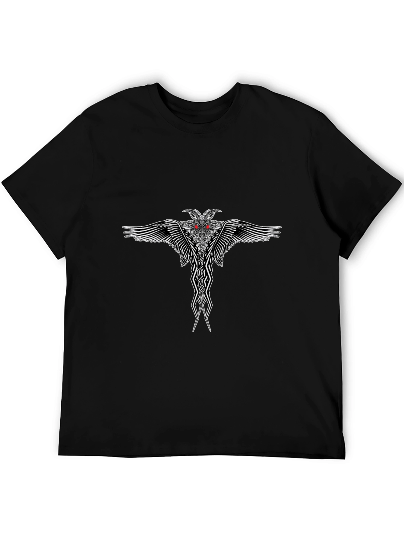 Graphic Print Mens Black T-Shirt