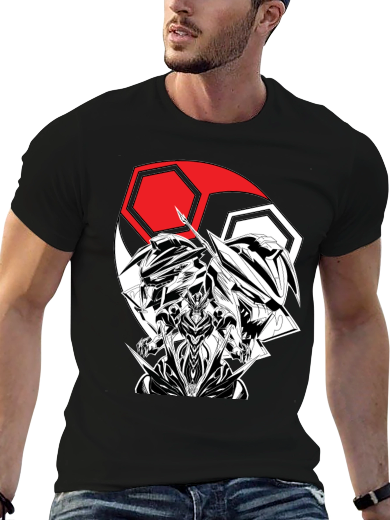 Anime Robot Graphic Print T-Shirt