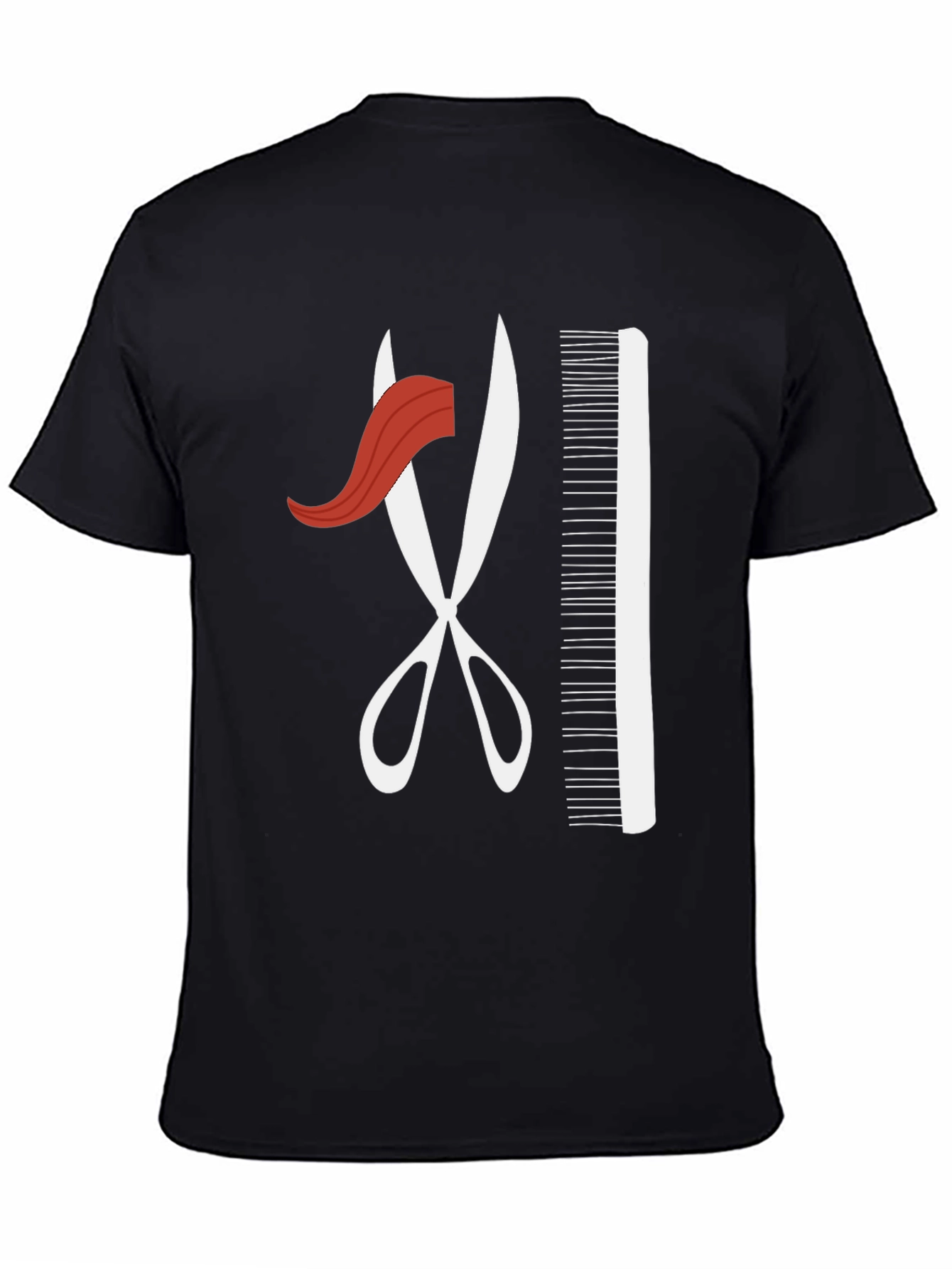 Barber Style T-Shirt - Scissors and Comb Graphic