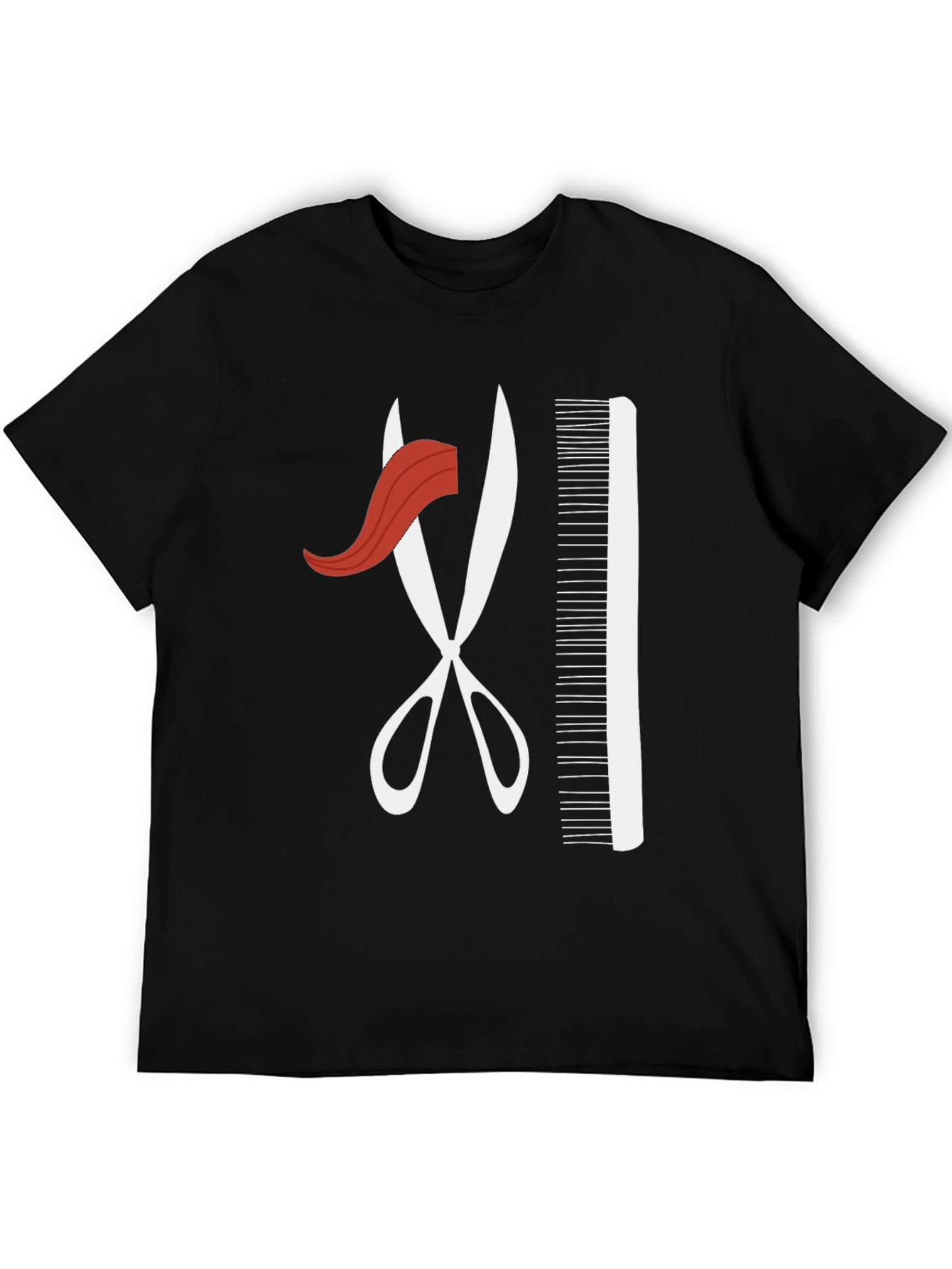 Barber Style T-Shirt - Scissors and Comb Graphic