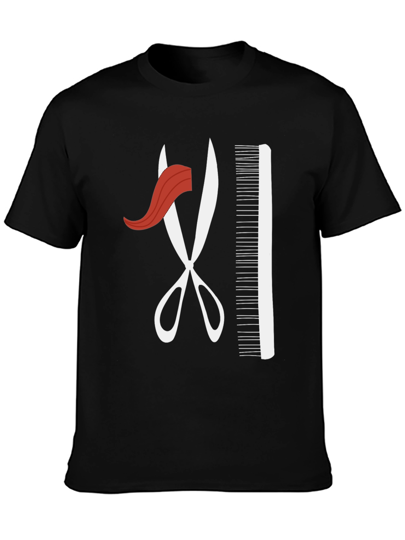 Barber Style T-Shirt - Scissors and Comb Graphic