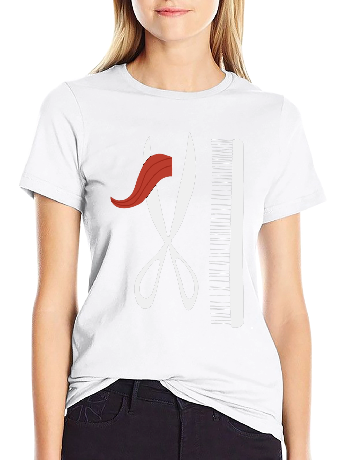 Barber Style T-Shirt - Scissors and Comb Graphic