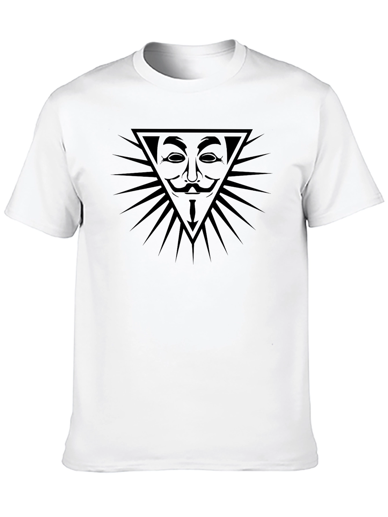 Anonymous Mask Graphic Tee - Black Cotton T-Shirt