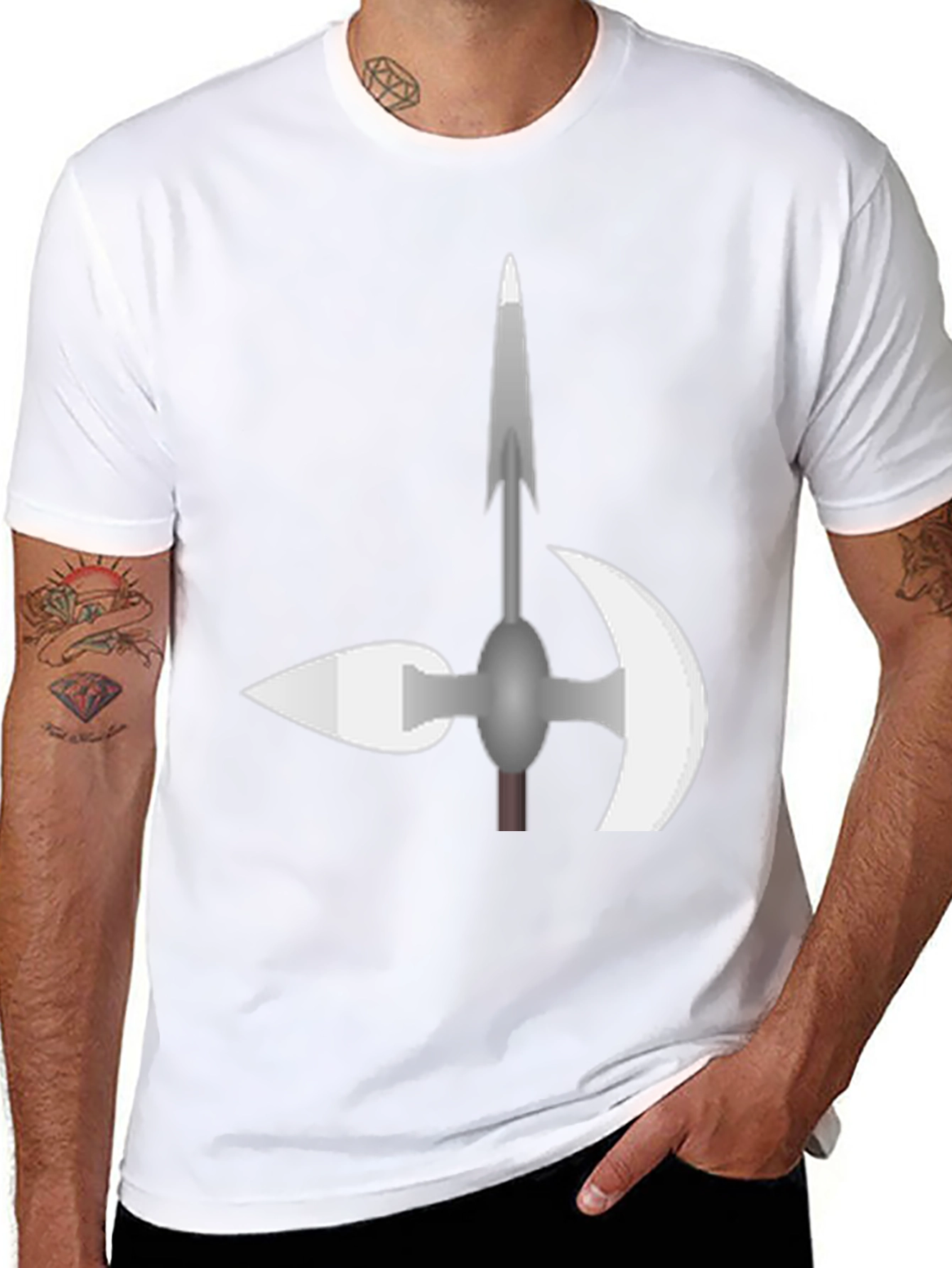 Halberd Graphic Tee - Medieval Weaponry T-Shirt