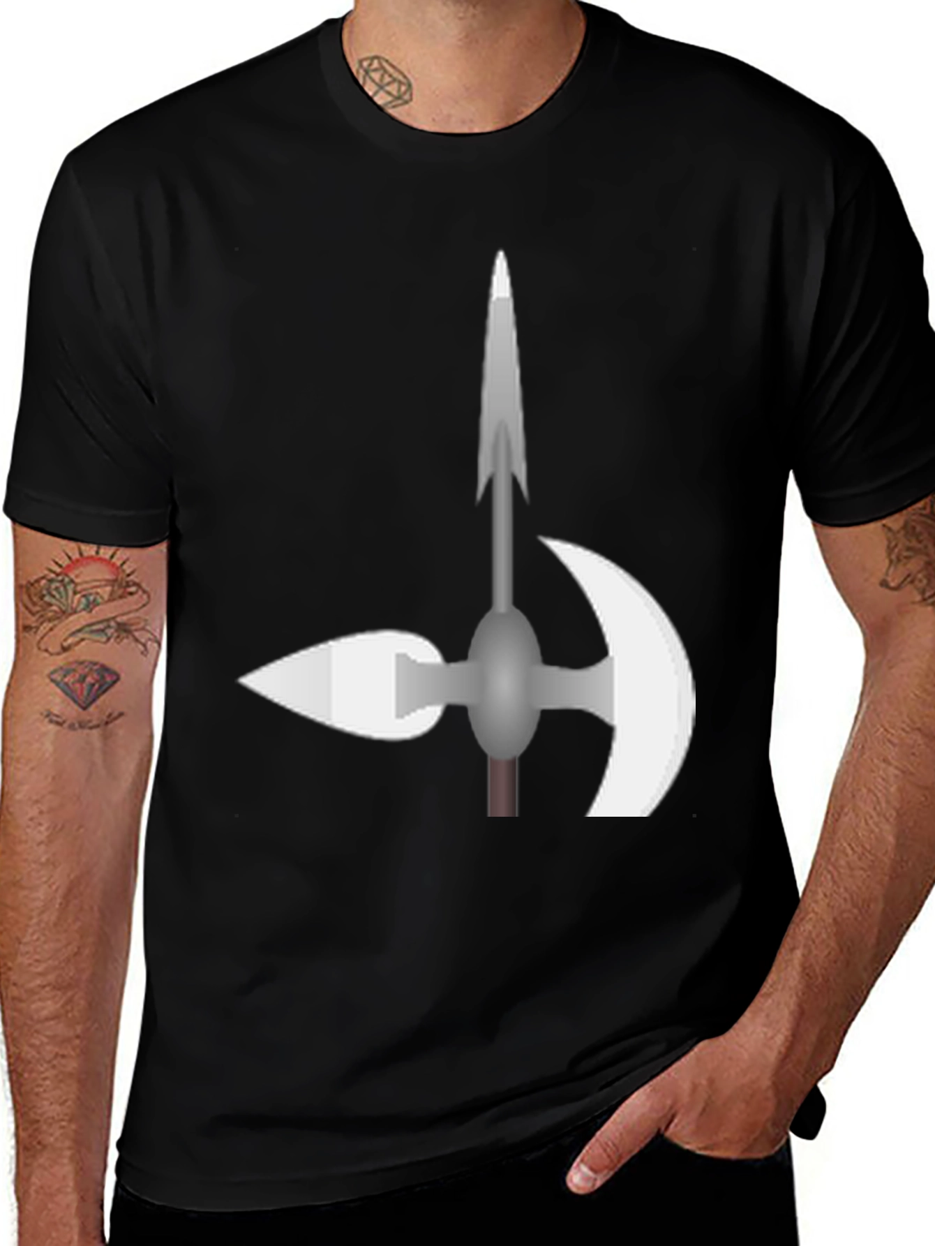 Halberd Graphic Tee - Medieval Weaponry T-Shirt