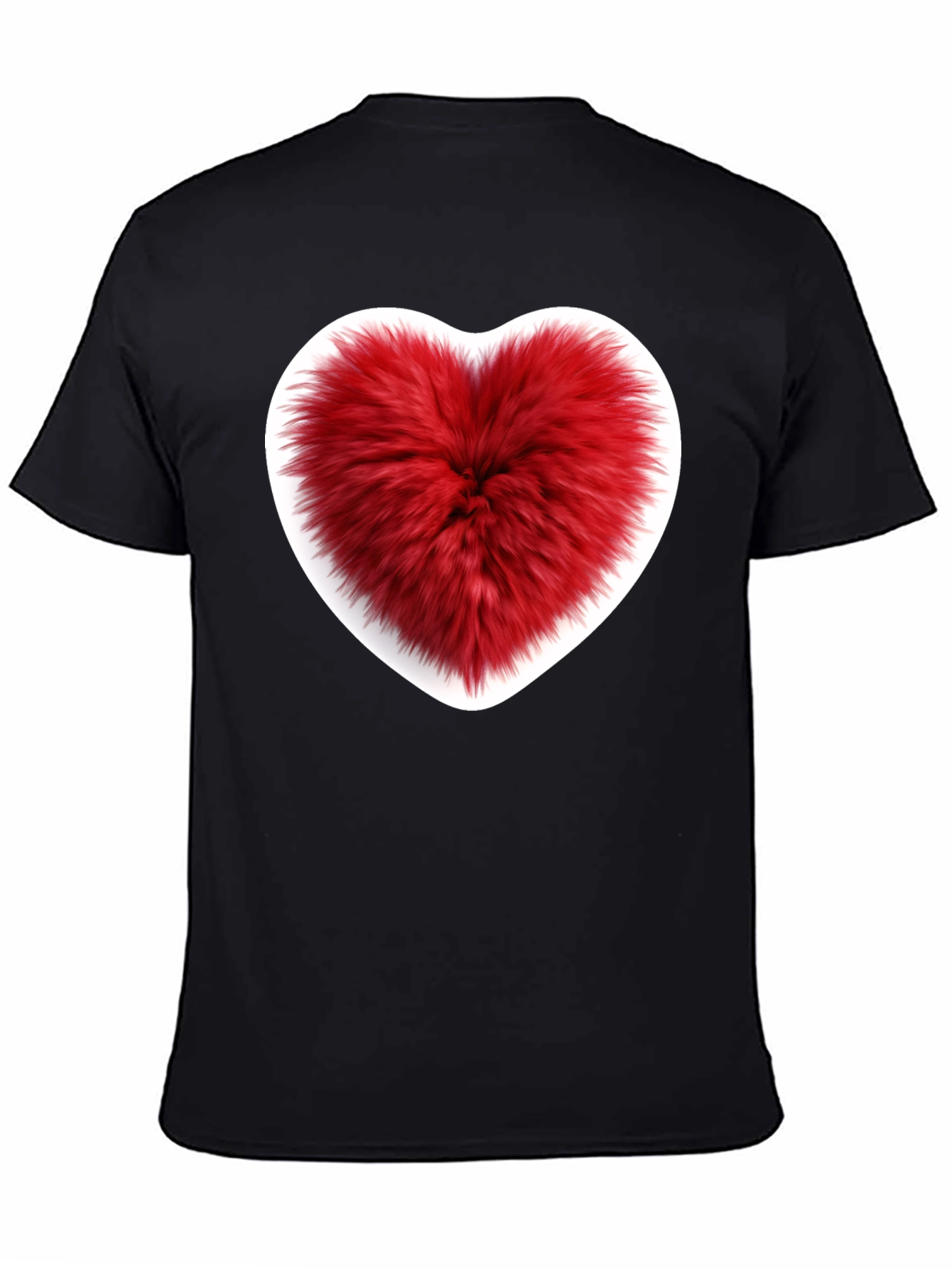 Fuzzy Heart Graphic Tee - Black