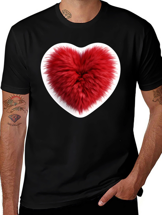 Fuzzy Heart Graphic Tee - Black